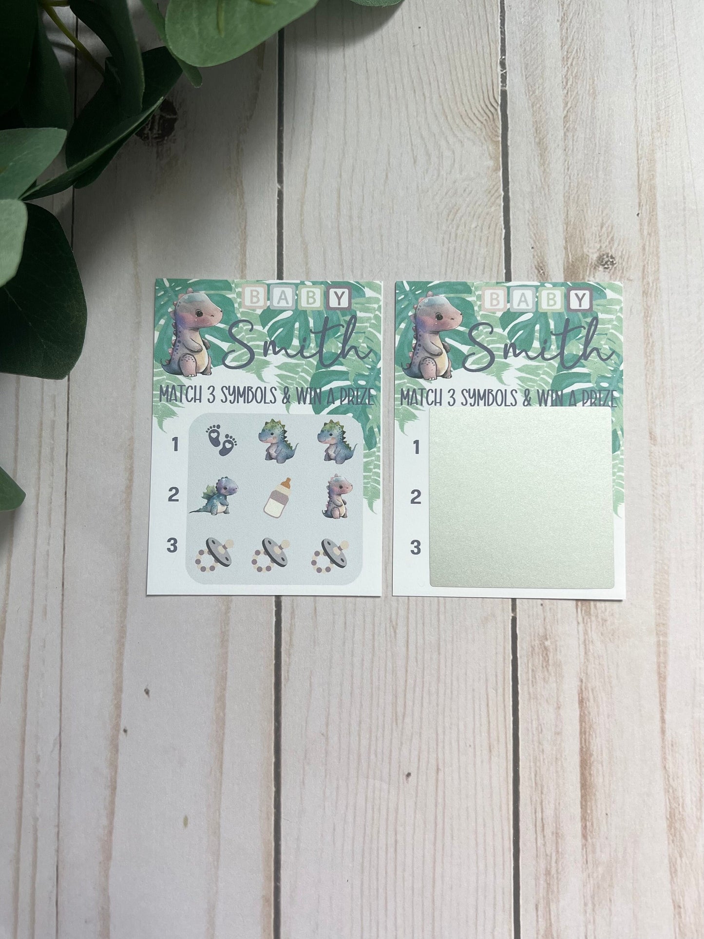 Girl Dinosaur Lotto Scratch Game-Baby Lottery Game-Diaper Raffle Ticket-Custom Baby Game-Baby Shower Reveal-Scratch Off Game-Scratch and Win