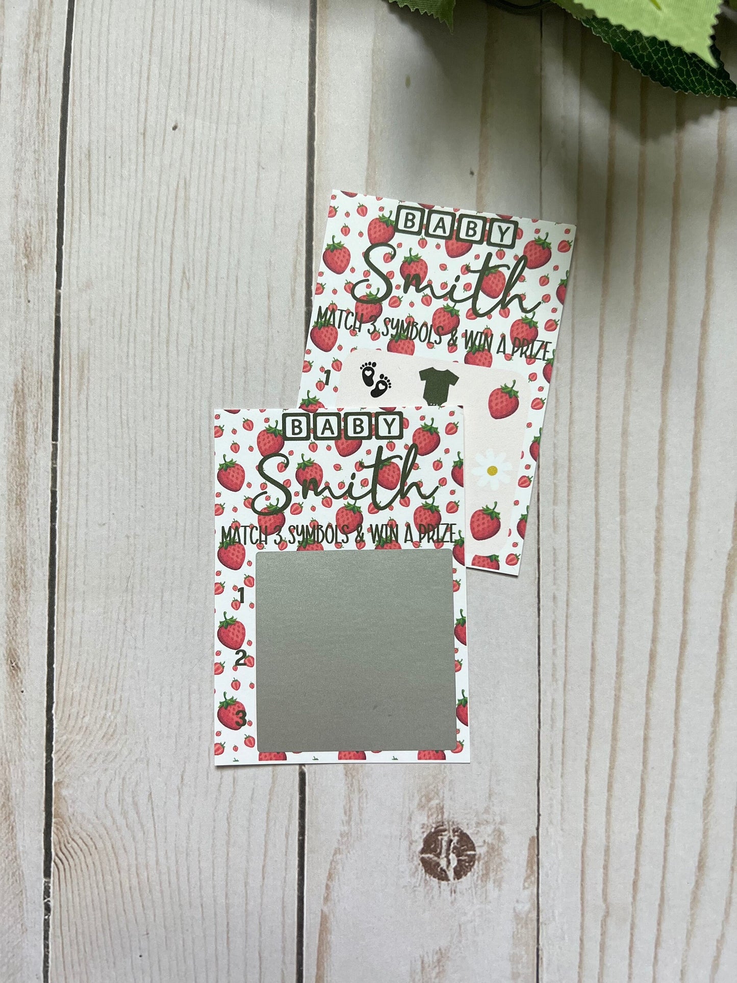 Strawberry Lotto Scratch Game--Baby Lottery Game-Diaper Raffle Ticket-Custom Baby Game-Baby Shower Reveal-Scratch Off Game-Scratch and Win