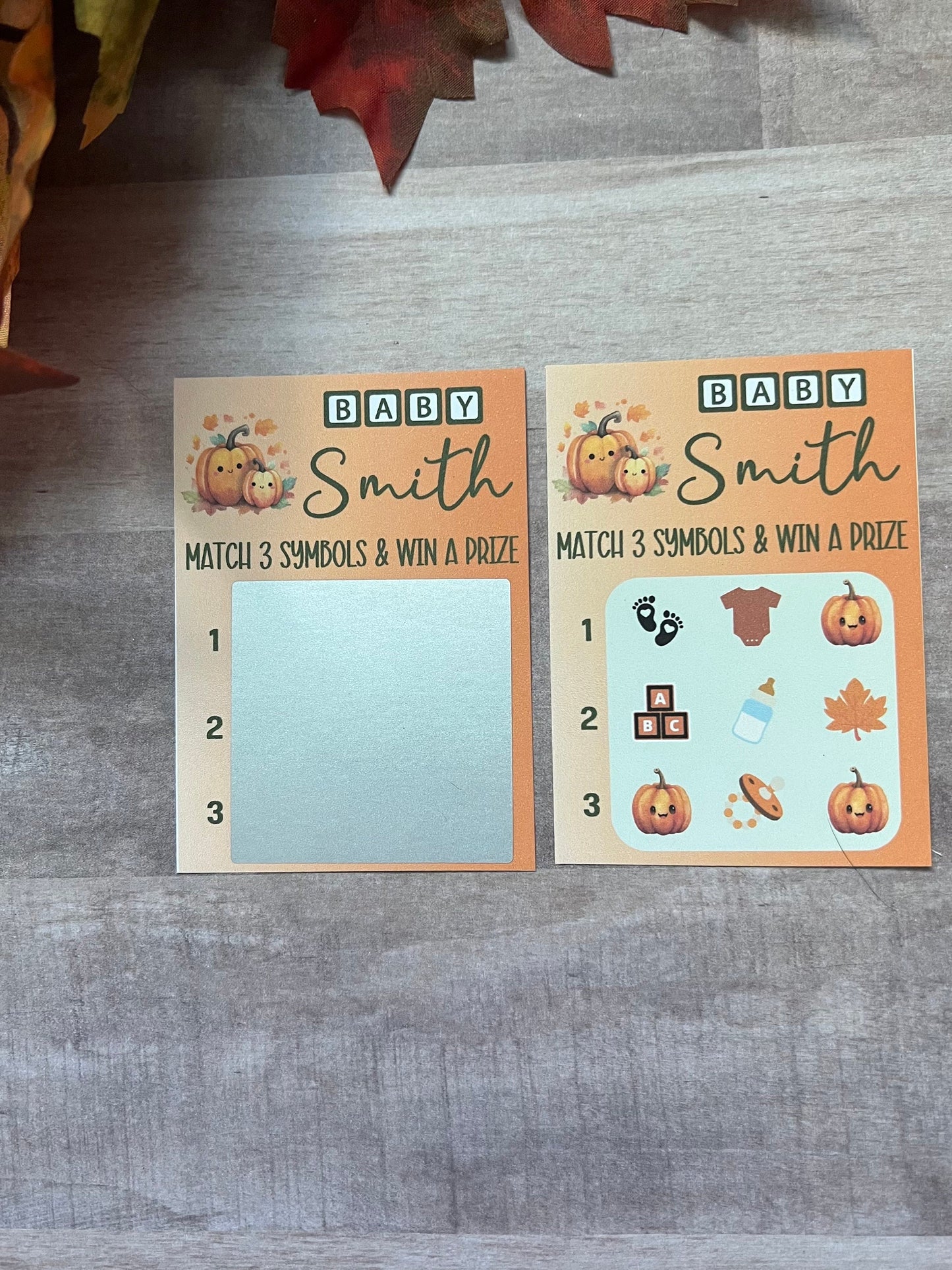 Pumpkin Baby Lotto Scratch Game--Baby Lottery Game-Diaper Raffle Ticket-Custom Baby Game-Baby Shower Reveal-Scratch Off Game-Scratch and Win