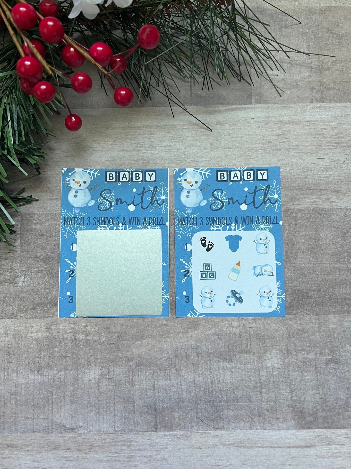 Snowman Baby Lotto Scratch Game-Baby Lottery Game-Diaper Raffle Ticket-Custom Baby Game-Baby Shower Reveal-Scratch Off Game-Scratch and Win