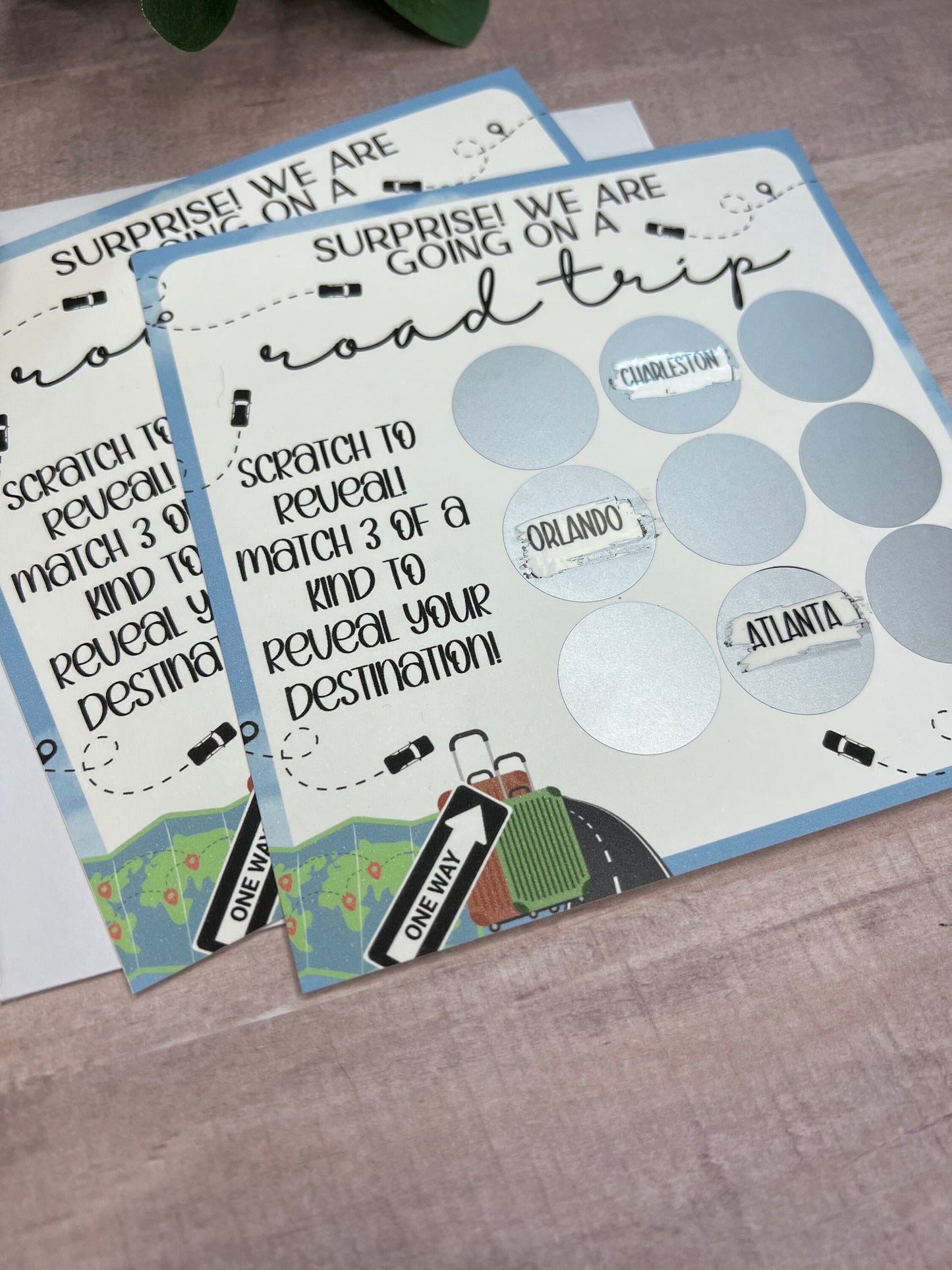 Road Trip Scratch and Match Vacation Reveal--Secret Message-Vacation Reveal-Surprise Trip Ticket-Family Trip 2023-Road Trip Reveal Puzzle