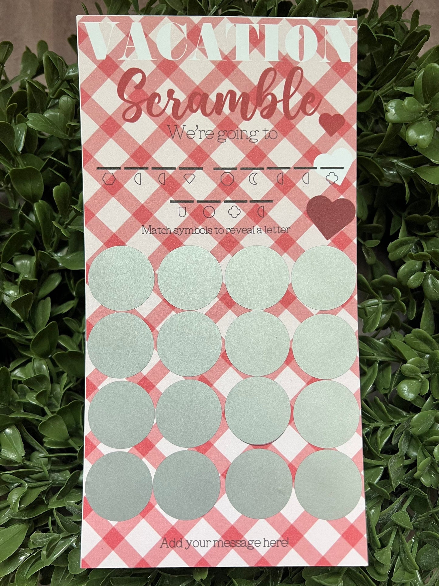 Vacation Scramble Scratch Ticket-- Vacation Reveal-Custom Vacation-Trip Gift-Scratch Off Card-Unscramble Words-Scratch Card-Birthday Trip