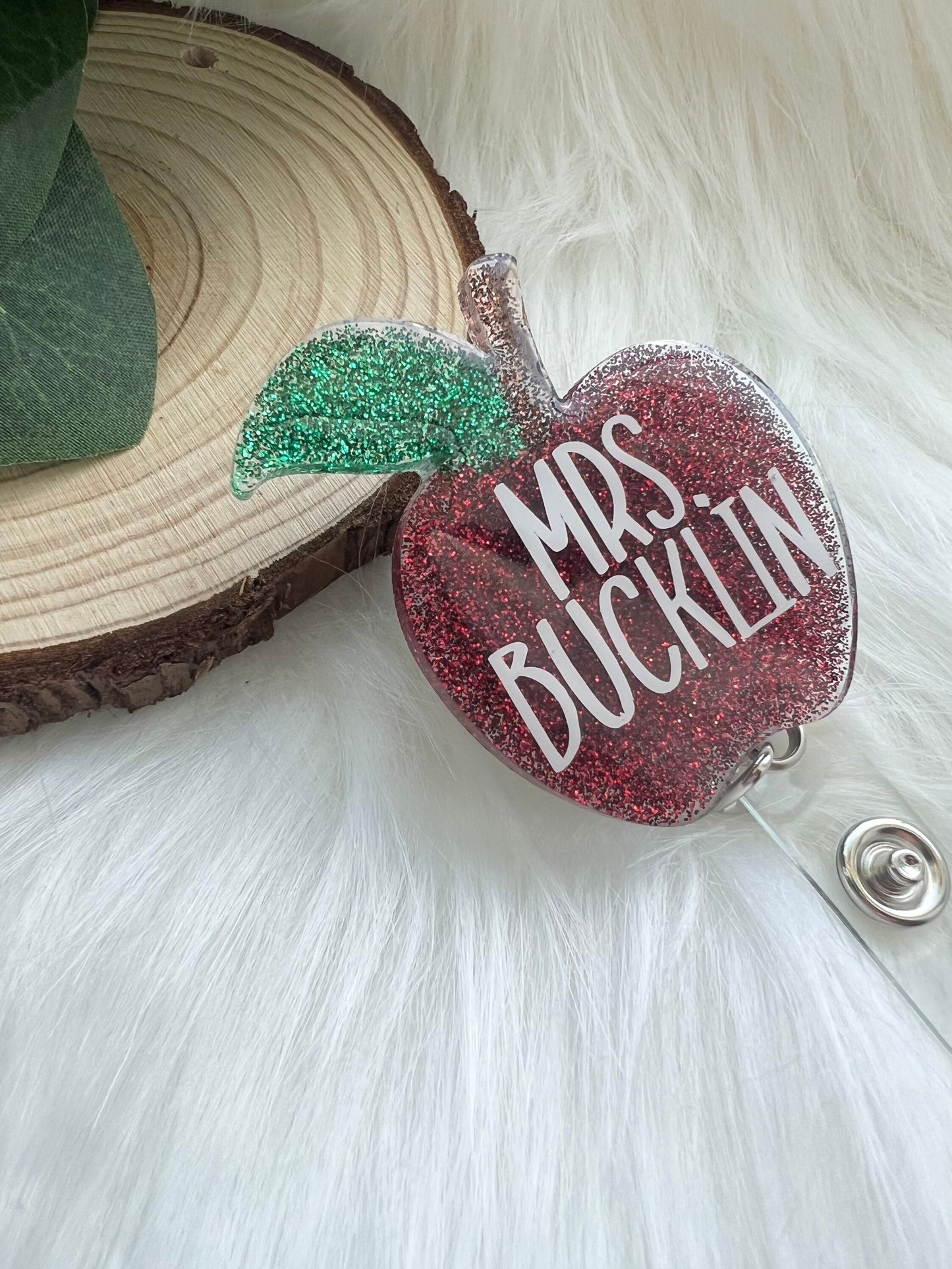 Teacher Apple Badge Reel-- Teacher Badge Reel-Teacher Appreciation-Teacher Badge Holder-First Year Teacher Gifts-Back To School Gifts