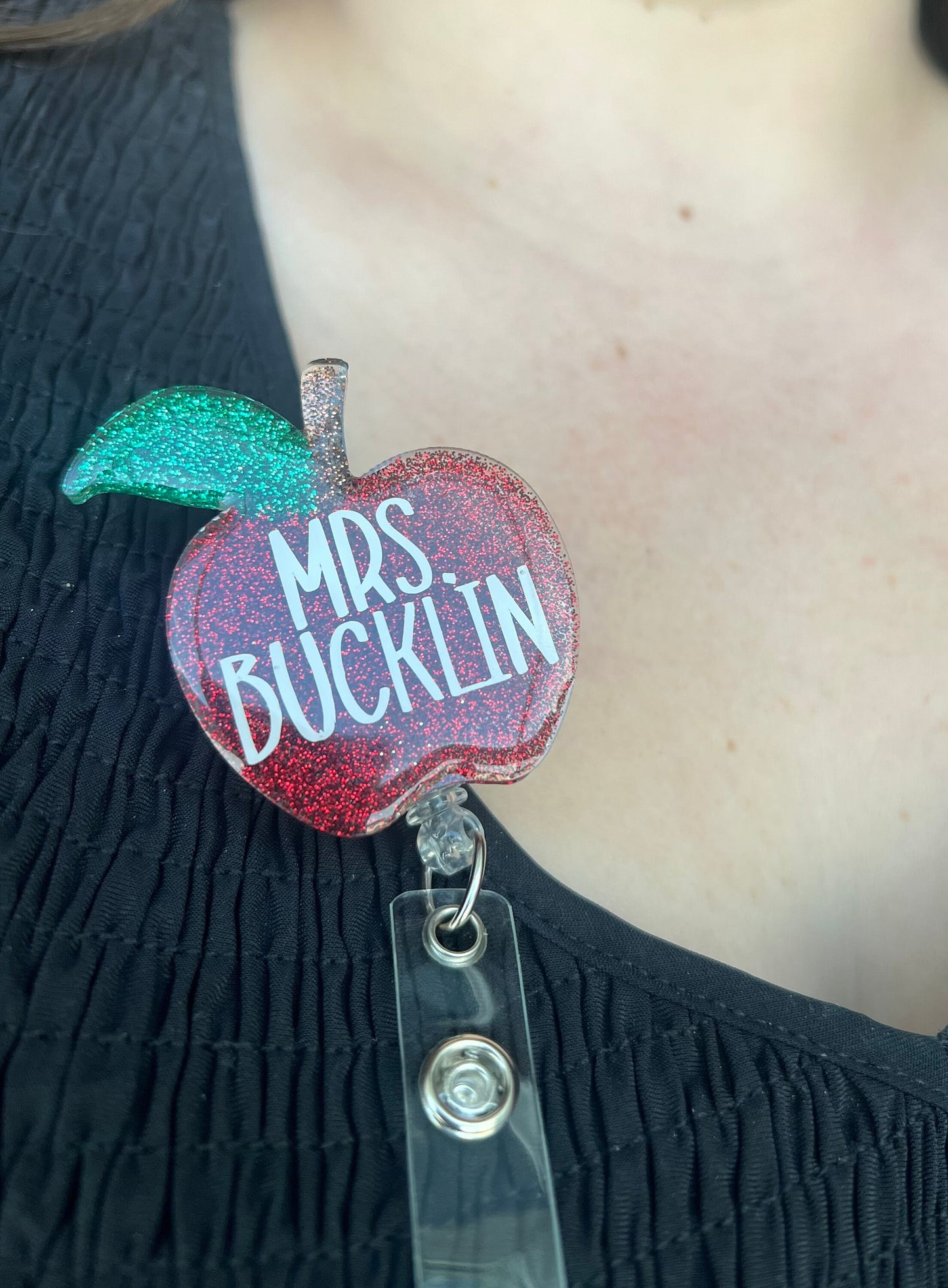 Teacher Apple Badge Reel-- Teacher Badge Reel-Teacher Appreciation-Teacher Badge Holder-First Year Teacher Gifts-Back To School Gifts