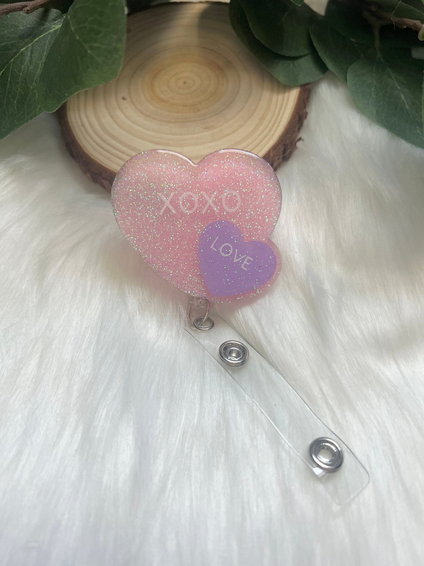 Love Hearts Badge Reel--Funny Badge Reel-Cupid Badge Reel-Graduation Gift-Valentine's Gift-Glitter Badge Reel-Nurse Badge Reel