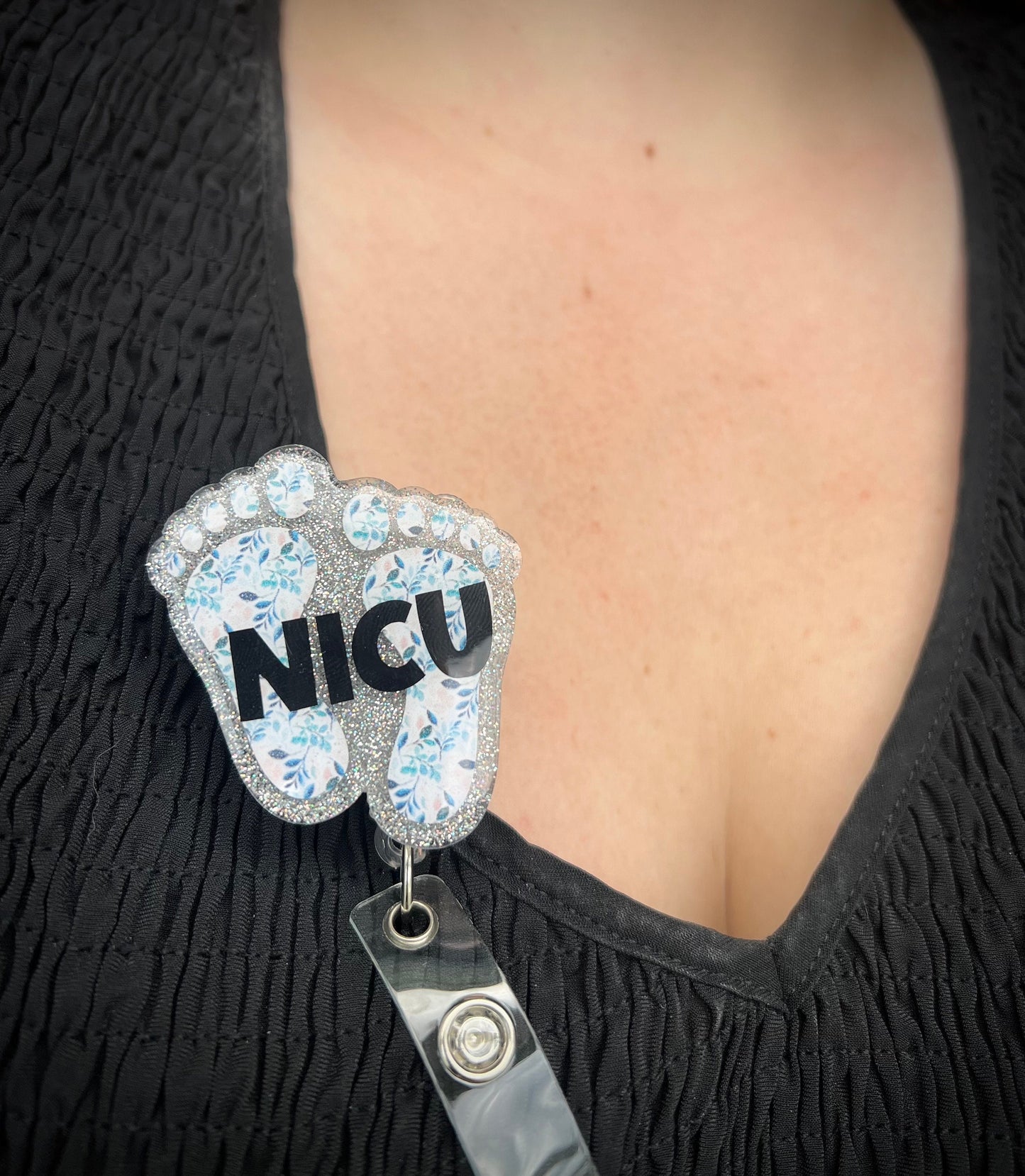 NICU Badge Reel--Medical Badge Reel-Medical School Graduation-Baby Catcher Gift-Stocking Stuffers-Baby Feet Badge-NICU Nurse Gift-Baby Feet