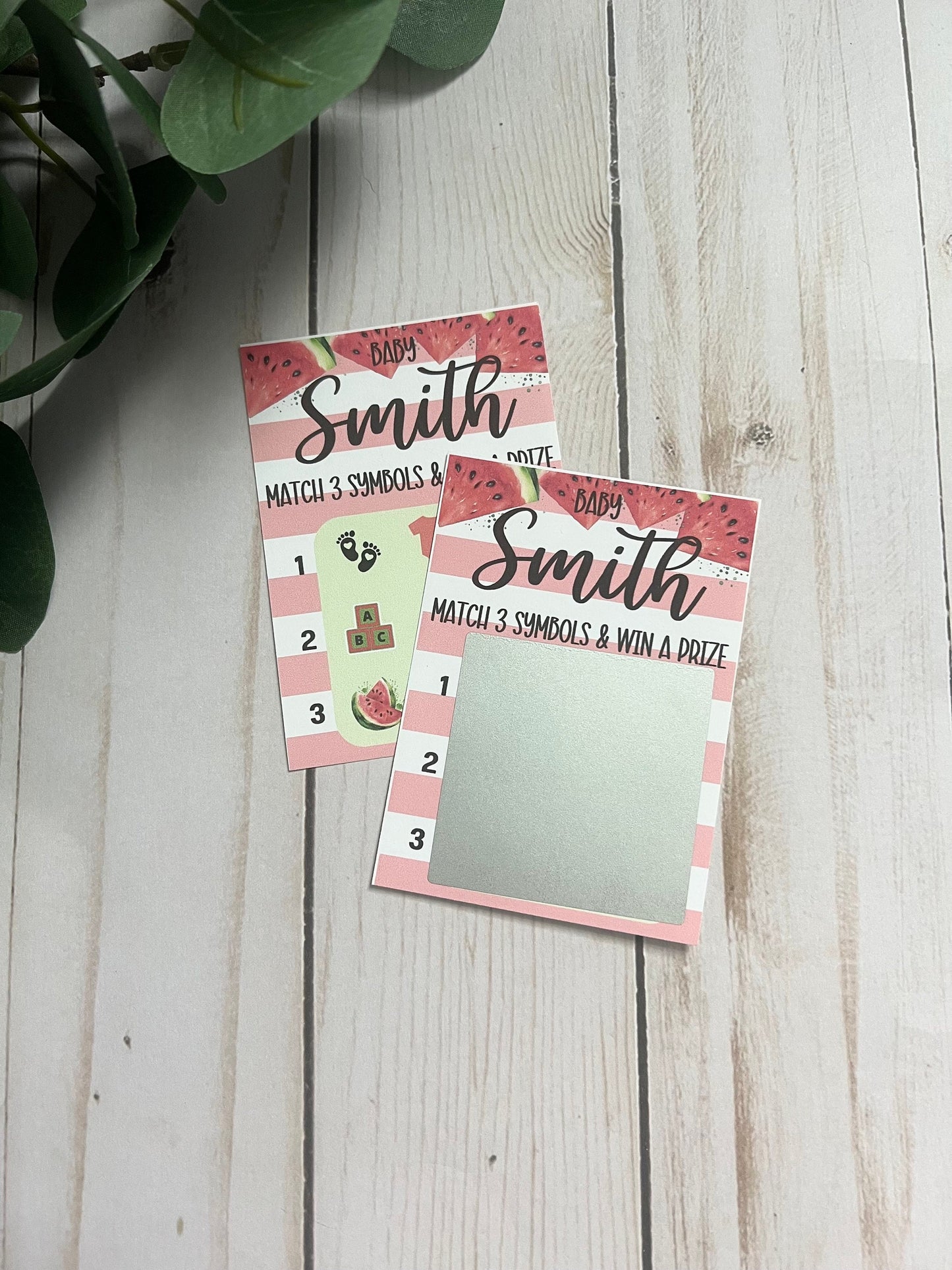 Watermelon Lotto Scratch Game--Baby Lottery Game-Diaper Raffle Ticket-Custom Baby Game-Baby Shower Reveal-Scratch Off Game-Scratch and Win