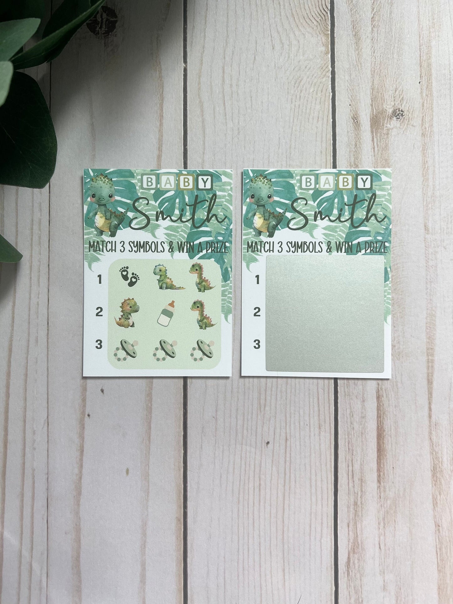 Boy Dinosaur Lotto Scratch Game--Baby Lottery Game-Diaper Raffle Ticket-Custom Baby Game-Baby Shower Reveal-Scratch Off Game-Scratch and Win