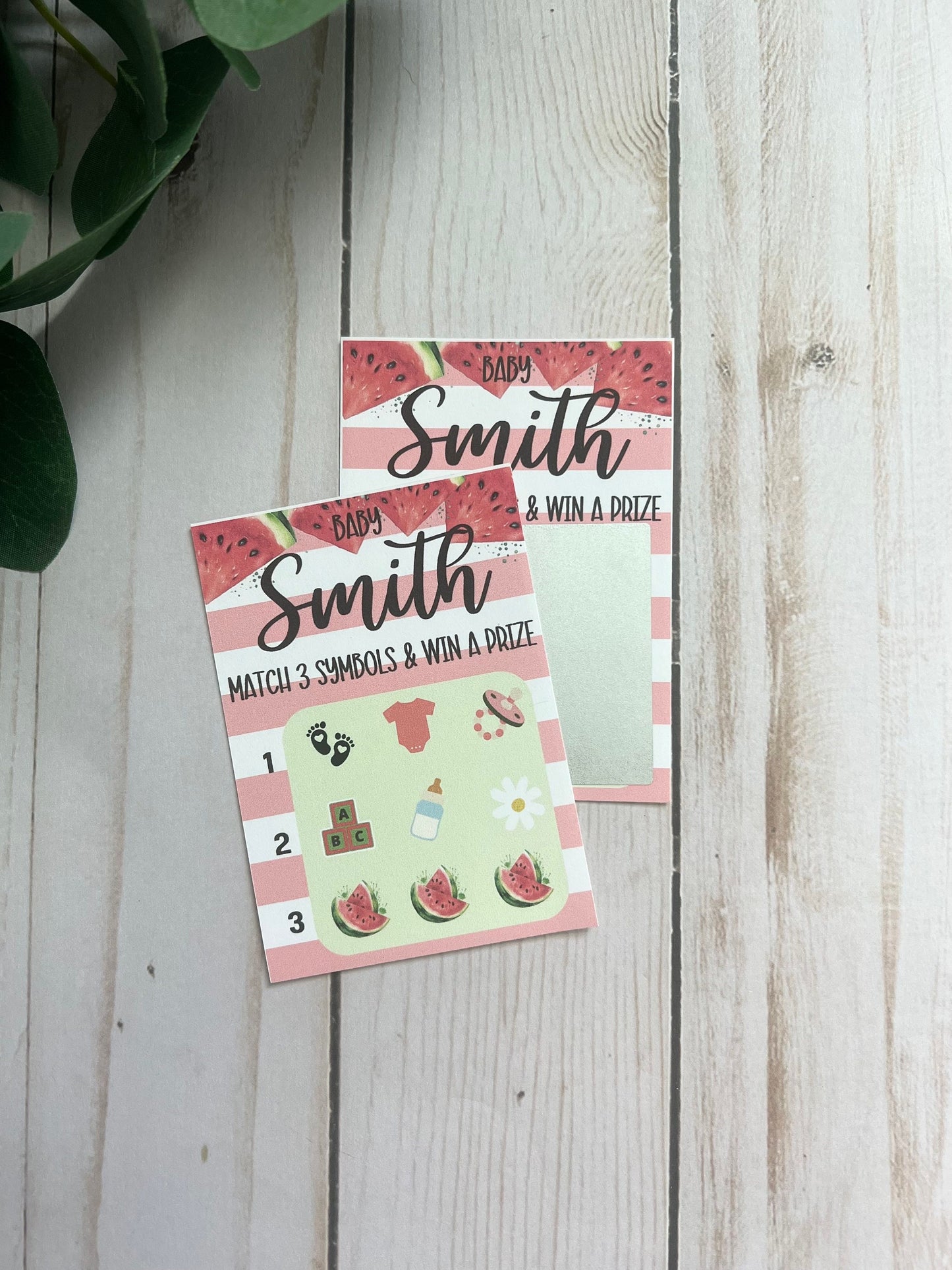 Watermelon Lotto Scratch Game--Baby Lottery Game-Diaper Raffle Ticket-Custom Baby Game-Baby Shower Reveal-Scratch Off Game-Scratch and Win