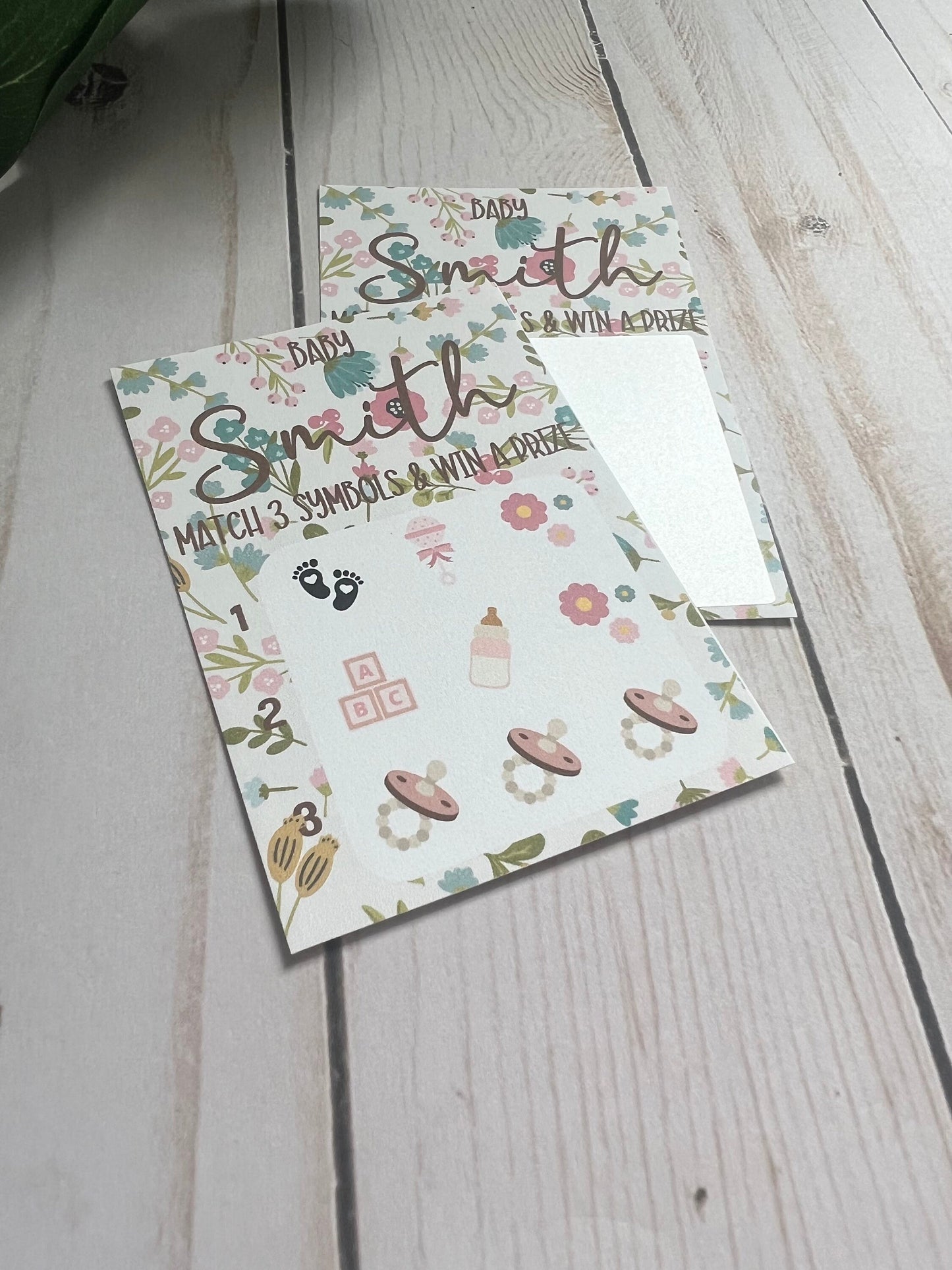 Girl Floral Lotto Scratch Game--Baby Lottery Game-Diaper Raffle Ticket-Custom Baby Game-Baby Shower Reveal-Scratch Off Game-Scratch and Win