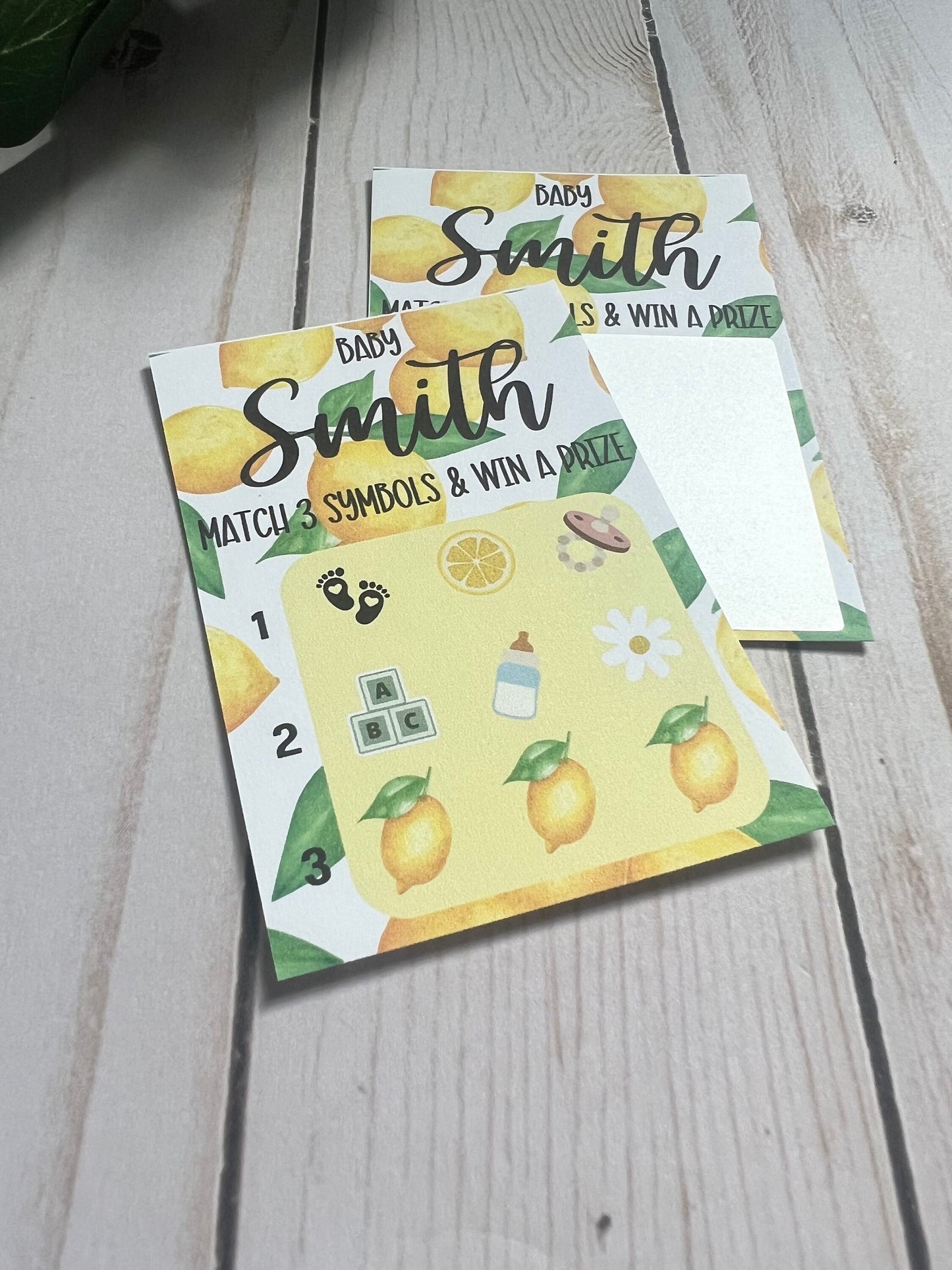 Lemon Lotto Scratch Game--Baby Lottery Game-Diaper Raffle Ticket-Custom Baby Game-Baby Shower Reveal-Scratch Off Game-Scratch and Win