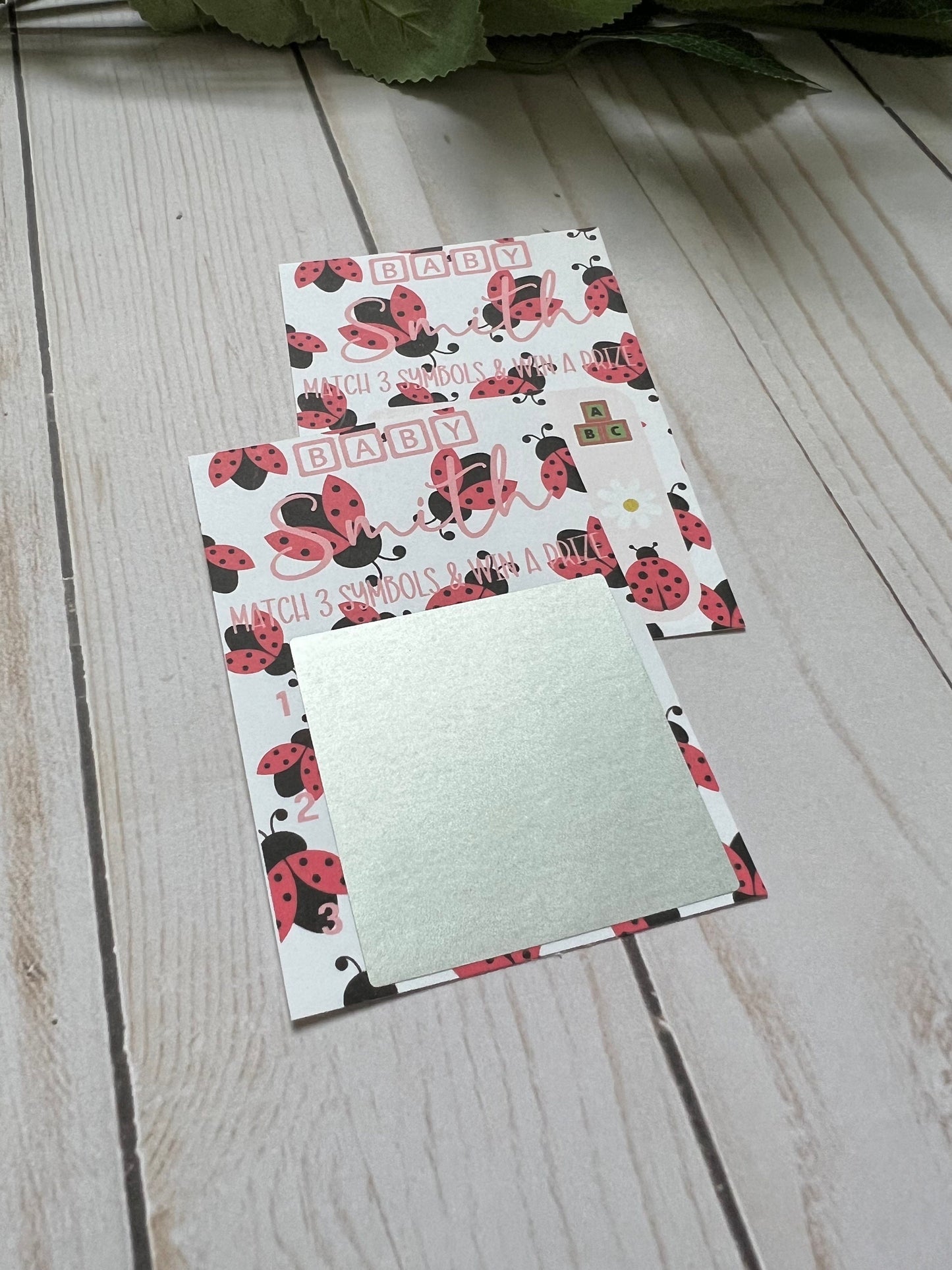 Lady Bug Lotto Scratch Game--Baby Lottery Game-Diaper Raffle Ticket-Custom Baby Game-Baby Shower Reveal-Scratch Off Game-Scratch and Win