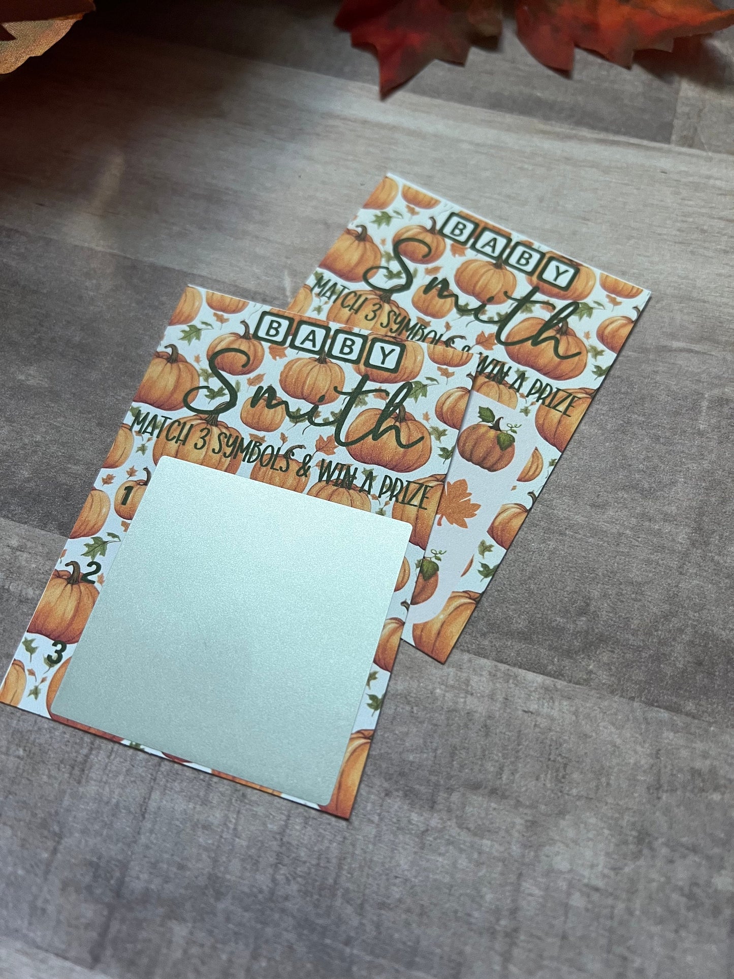 Pumpkin Baby Lotto Scratch Game--Baby Lottery Game-Diaper Raffle Ticket-Custom Baby Game-Baby Shower Reveal-Scratch Off Game-Scratch and Win