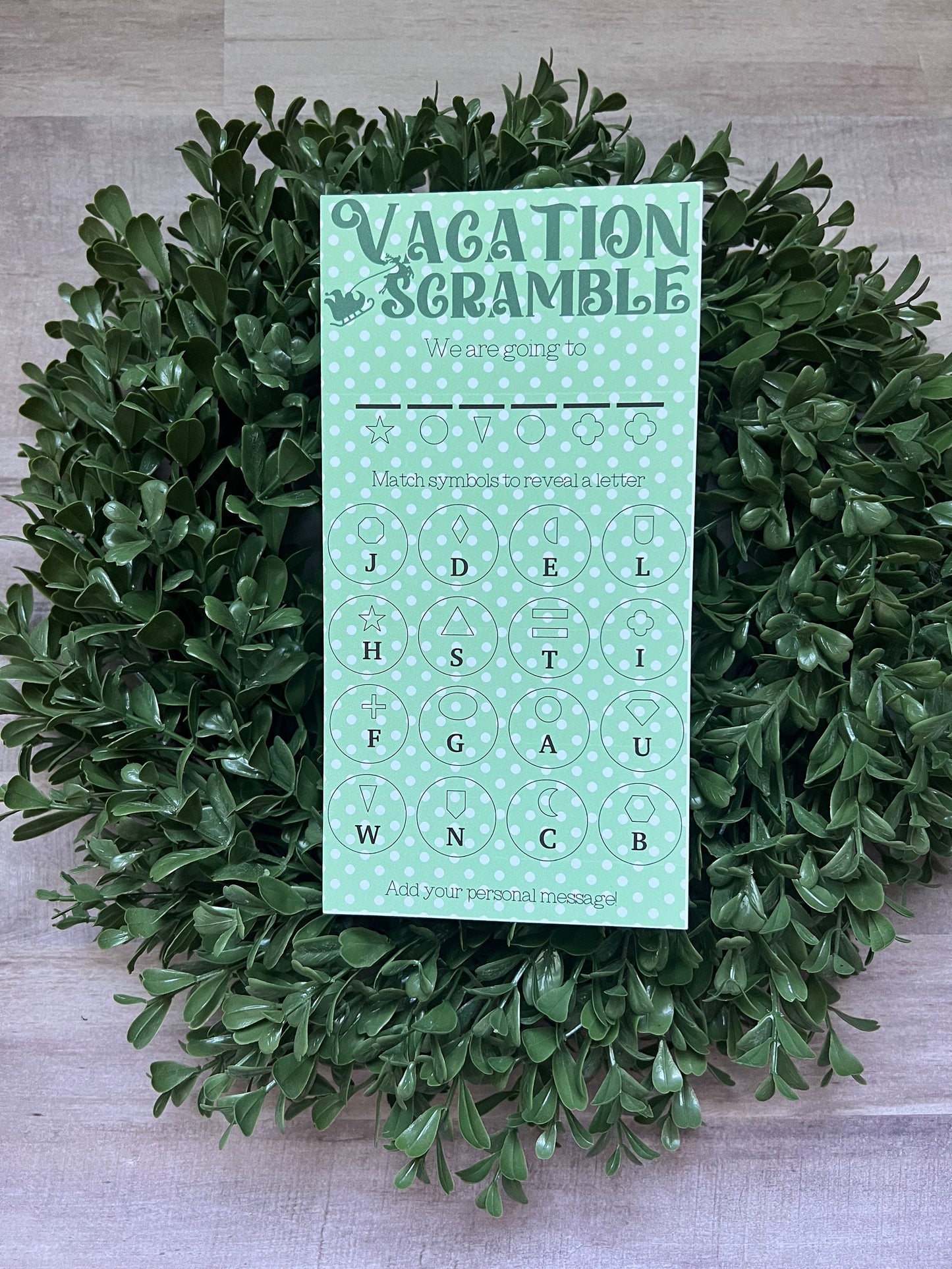 Vacation Scramble Scratch Ticket-- Vacation Reveal-Custom Vacation-Trip Gift-Scratch Off Card-Unscramble Words-Scratch Card-Birthday Trip