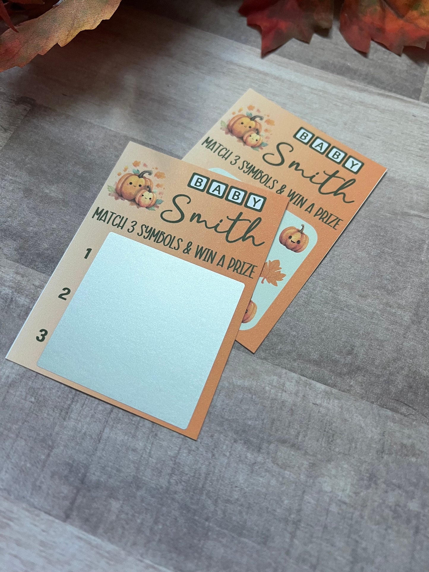 Pumpkin Baby Lotto Scratch Game--Baby Lottery Game-Diaper Raffle Ticket-Custom Baby Game-Baby Shower Reveal-Scratch Off Game-Scratch and Win