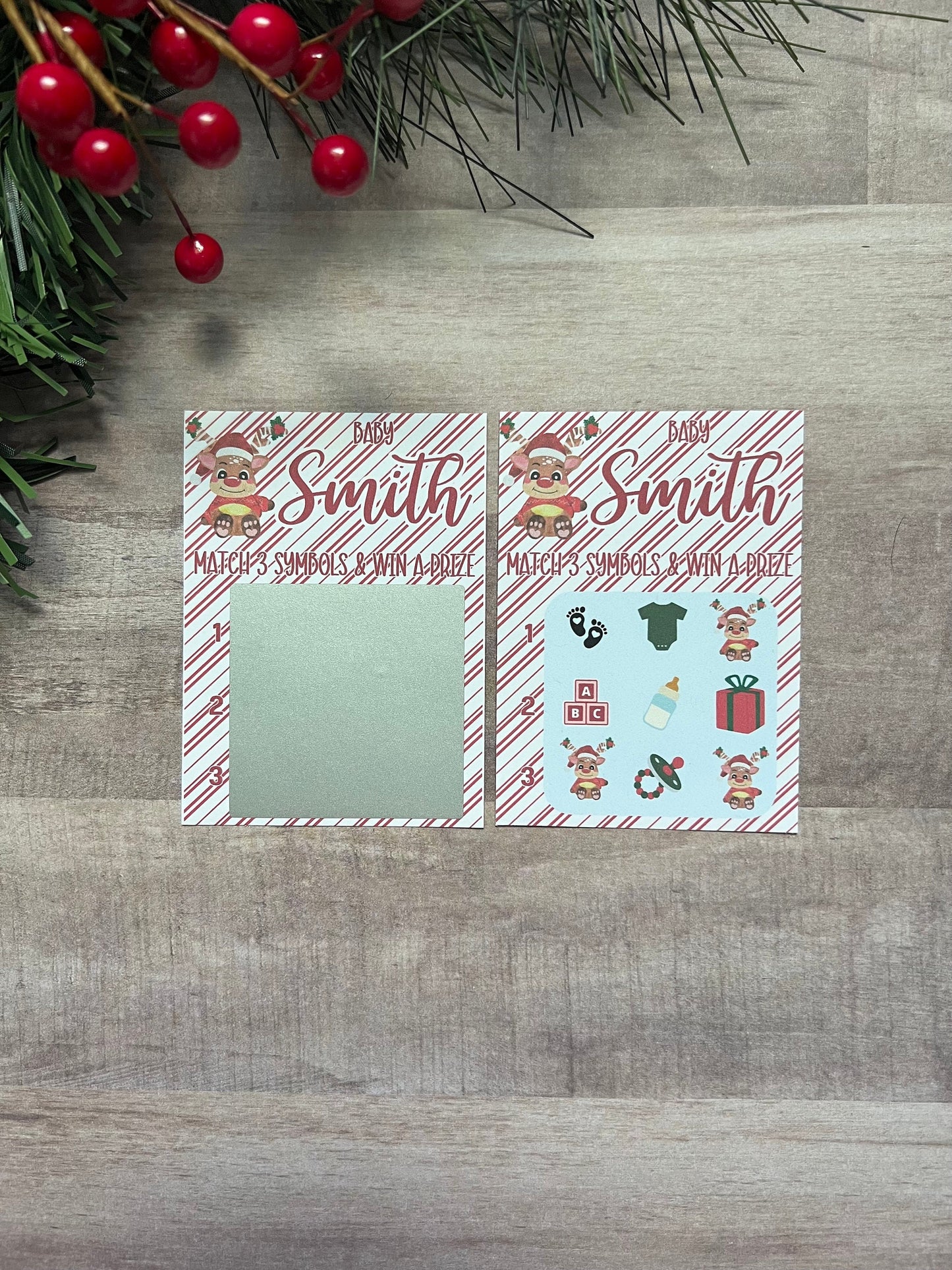 Reindeer Baby Lotto Scratch Game-Baby Lottery Game-Diaper Raffle Ticket-Custom Baby Game-Baby Shower Reveal-Scratch Off Game-Scratch and Win