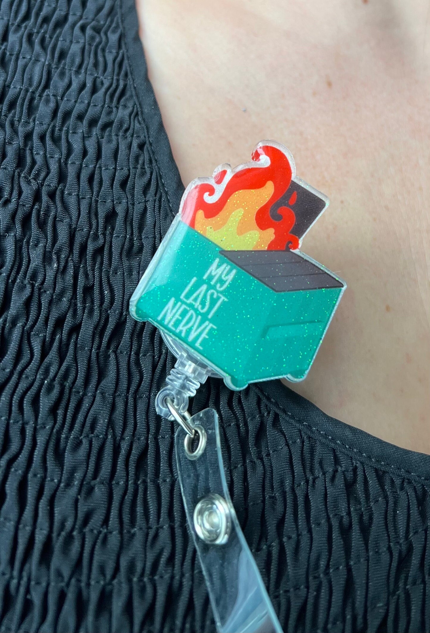 My Last Nerve Badge Reel--Funny Badge Reel-Adulting Badge Reel-Graduation Gift-Halloween Gift-Coworker Gift-Glitter Badge-Nurse Badge Reel