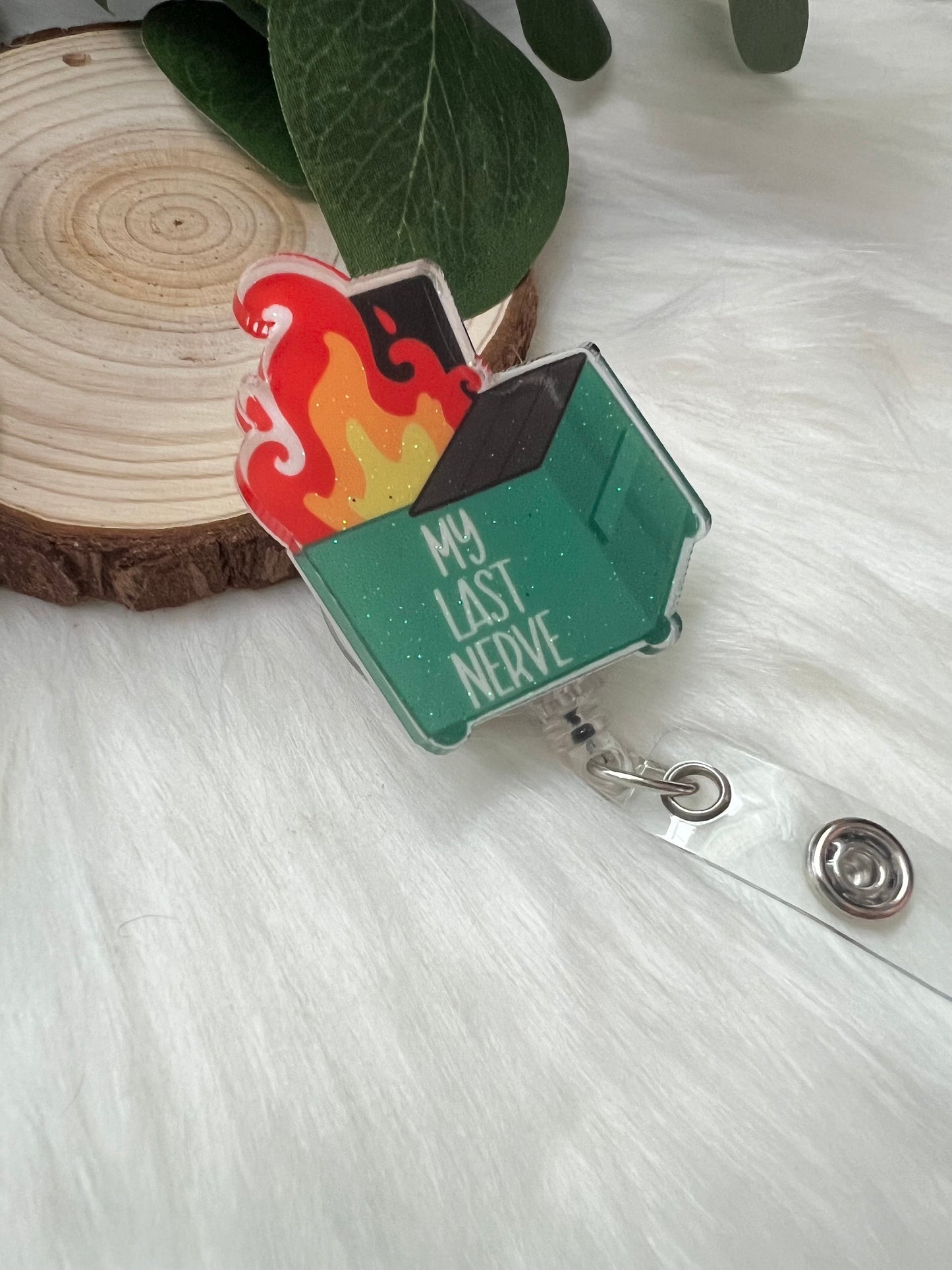 My Last Nerve Badge Reel--Funny Badge Reel-Adulting Badge Reel-Graduation Gift-Halloween Gift-Coworker Gift-Glitter Badge-Nurse Badge Reel
