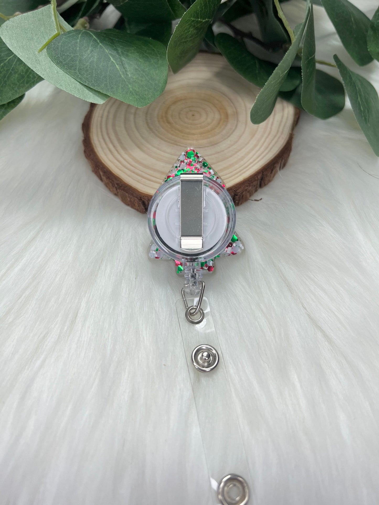 Glitter Tree Badge Reel--Christmas Badge Reel-Nurse Badge Reel-Winter Badge Reel-Glitter Badge Reel-Festive Badge Reel-Stocking Stuffer