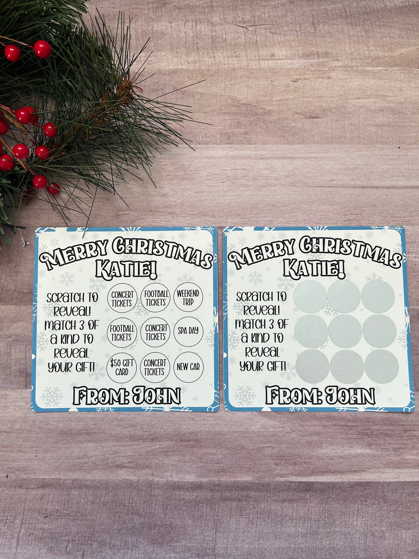 Christmas Scratch and Match Card-- Concert Ticket-Custom Concert-Concert Gift-Christmas Gift Reveal-Ticket Gift-Event Ticket Card