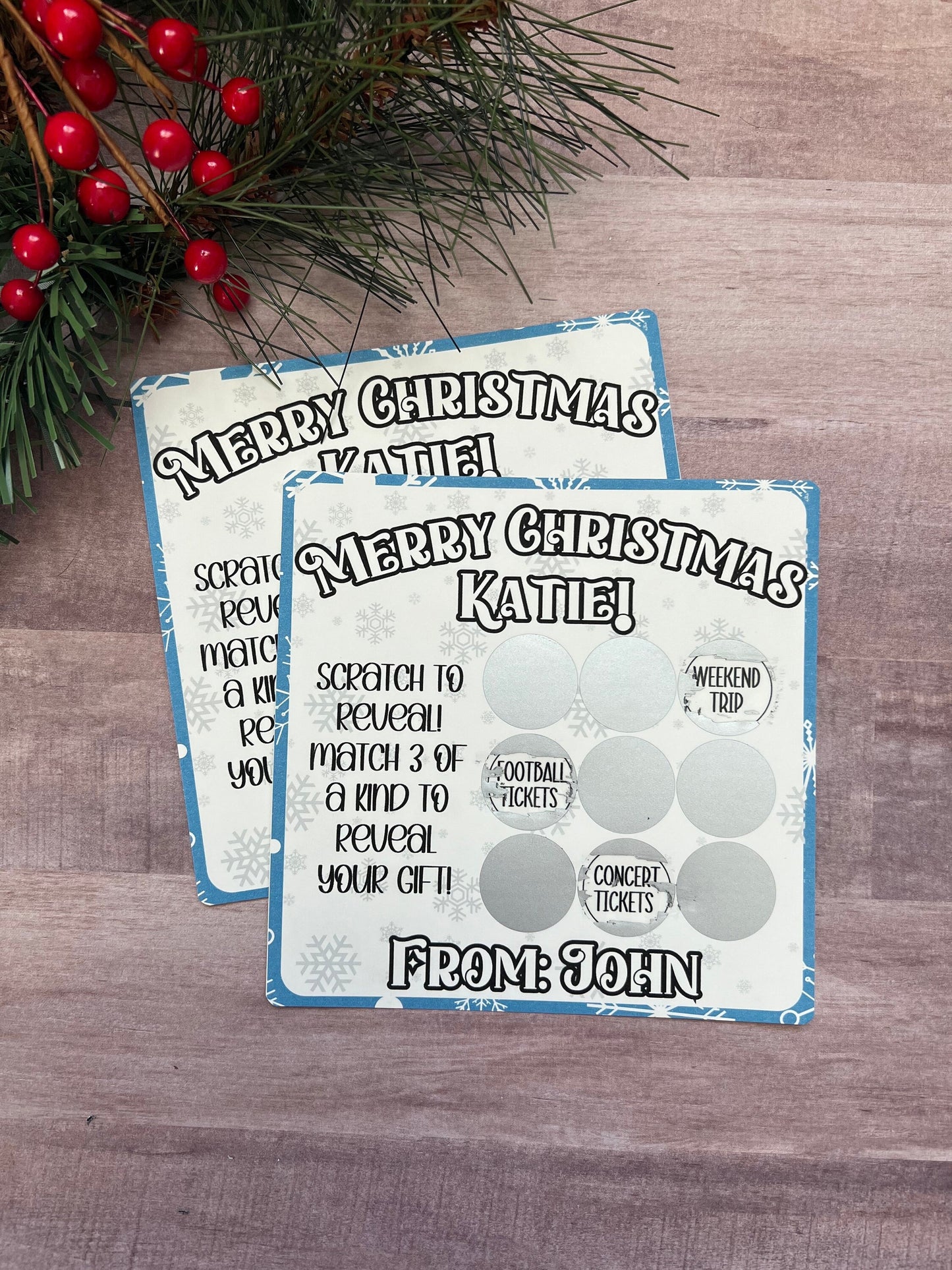 Christmas Scratch and Match Card-- Concert Ticket-Custom Concert-Concert Gift-Christmas Gift Reveal-Ticket Gift-Event Ticket Card