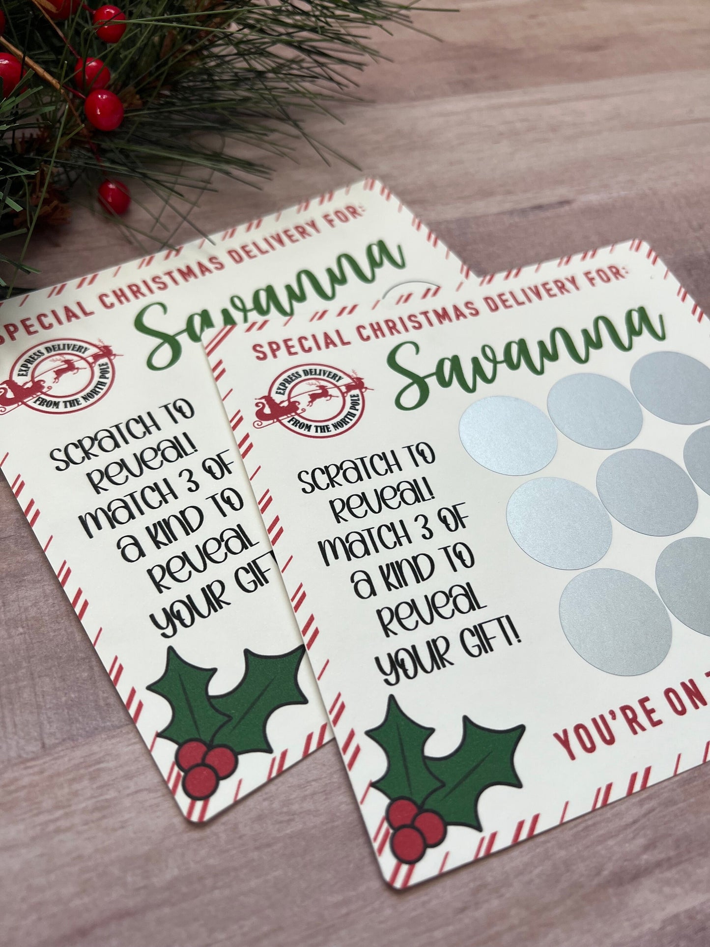 Christmas Delivery Scratch and Match Card-- Concert Ticket-Custom Concert-Concert Gift-Christmas Gift Reveal-Ticket Gift-Event Ticket Card