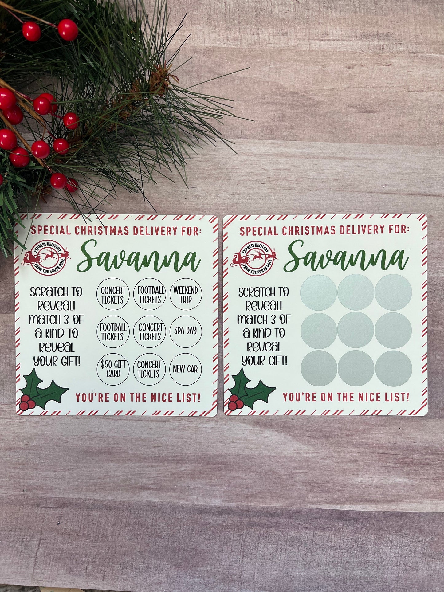 Christmas Delivery Scratch and Match Card-- Concert Ticket-Custom Concert-Concert Gift-Christmas Gift Reveal-Ticket Gift-Event Ticket Card