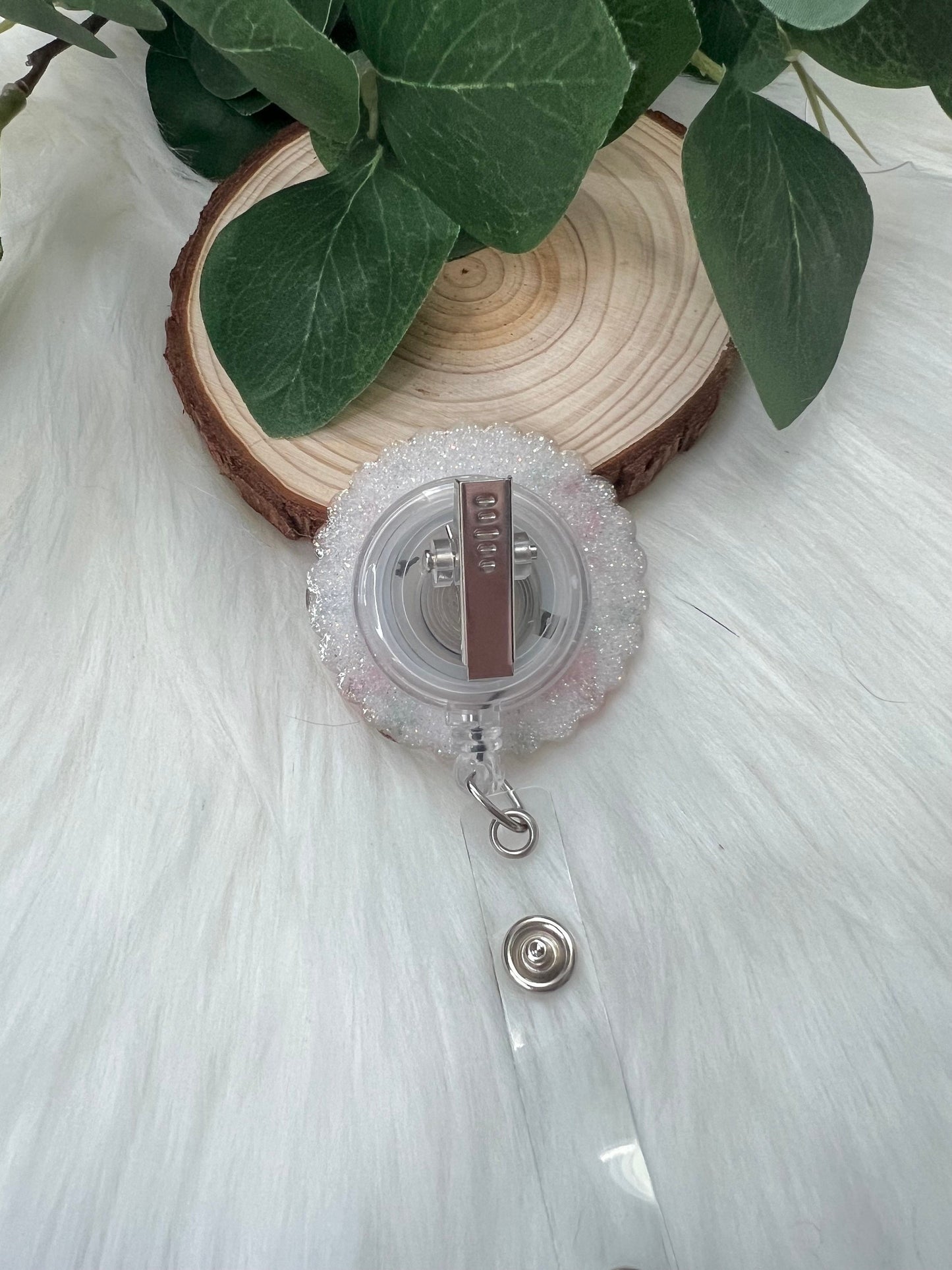 Santa’s Favorite Nurse Badge Reel--Christmas Badge Reel-Nurse Badge Reel-Winter Badge Reel-Glitter Badge Reel-Festive Santa Badge Reel