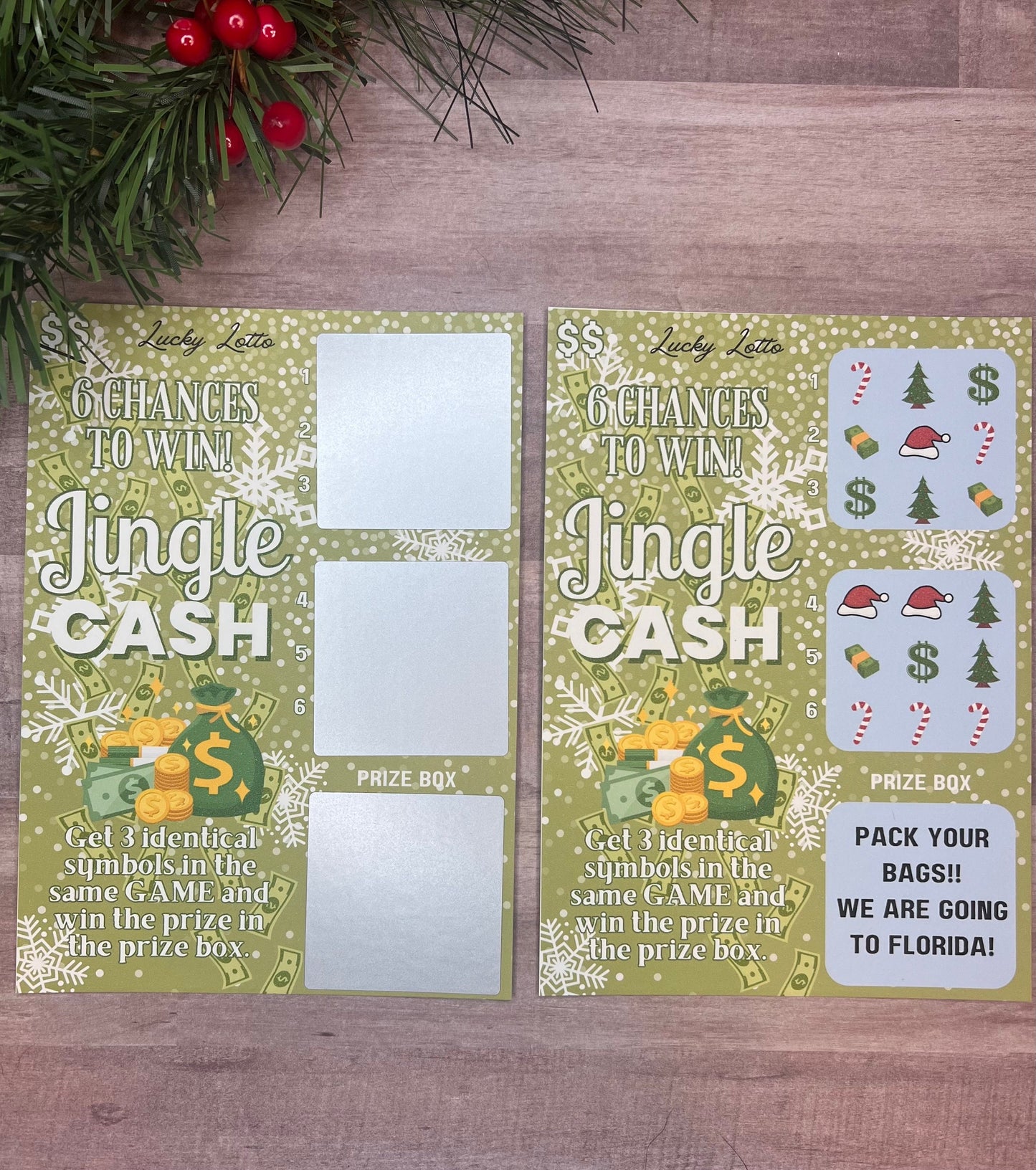Jingle Scratch Ticket-- Christmas Scratch Card-Scratch Off Card-Secret Message-Baby Reveal Ideas-Secret Message Card-Surprise Trip Ticket