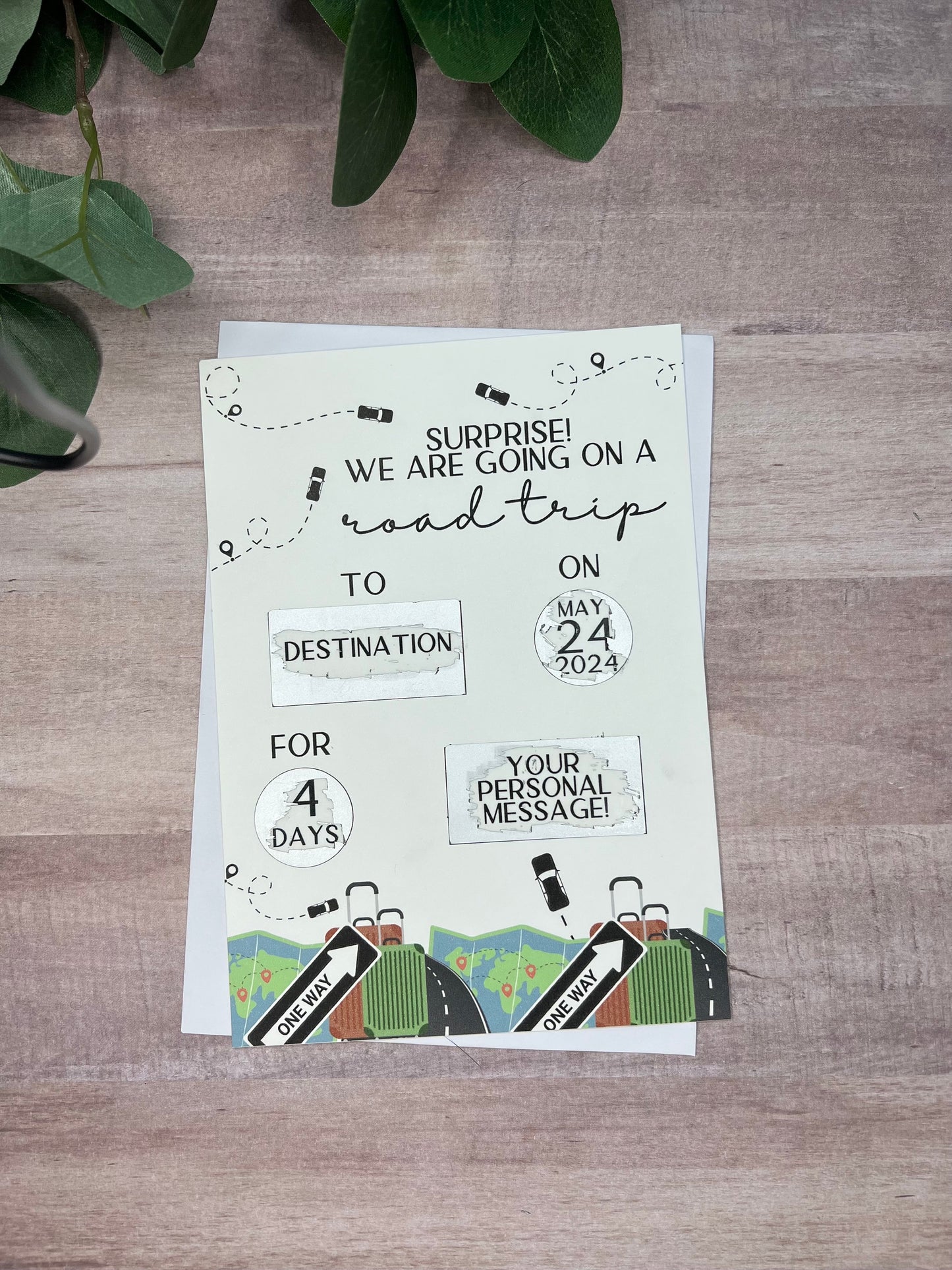 Road Trip Scratch Off Vacation Reveal--Secret Message-Vacation Reveal-Surprise Trip Ticket-Family Trip 2024-Trip Reveal Puzzle-Graduation