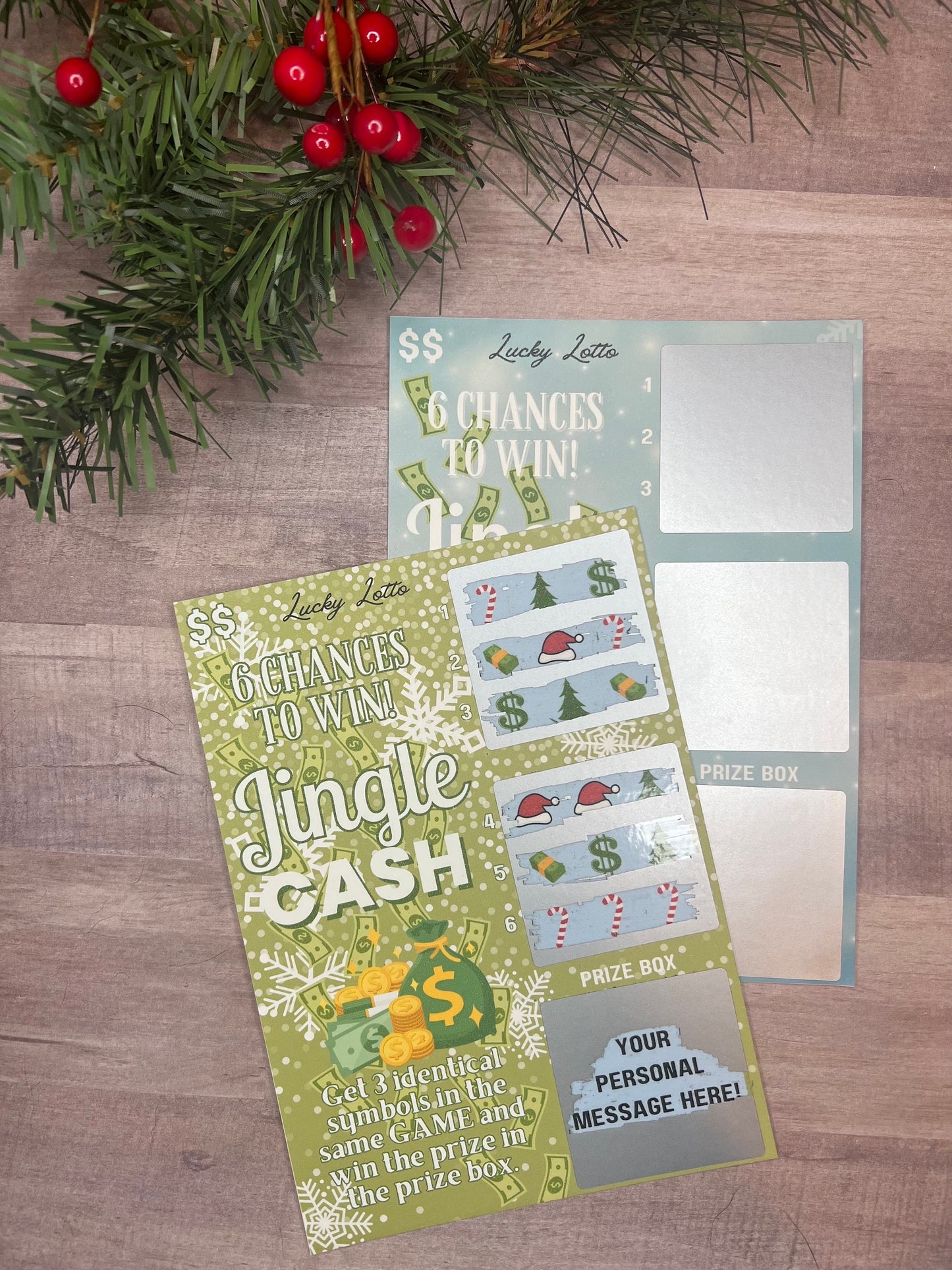 Jingle Scratch Ticket-- Christmas Scratch Card-Scratch Off Card-Secret Message-Baby Reveal Ideas-Secret Message Card-Surprise Trip Ticket