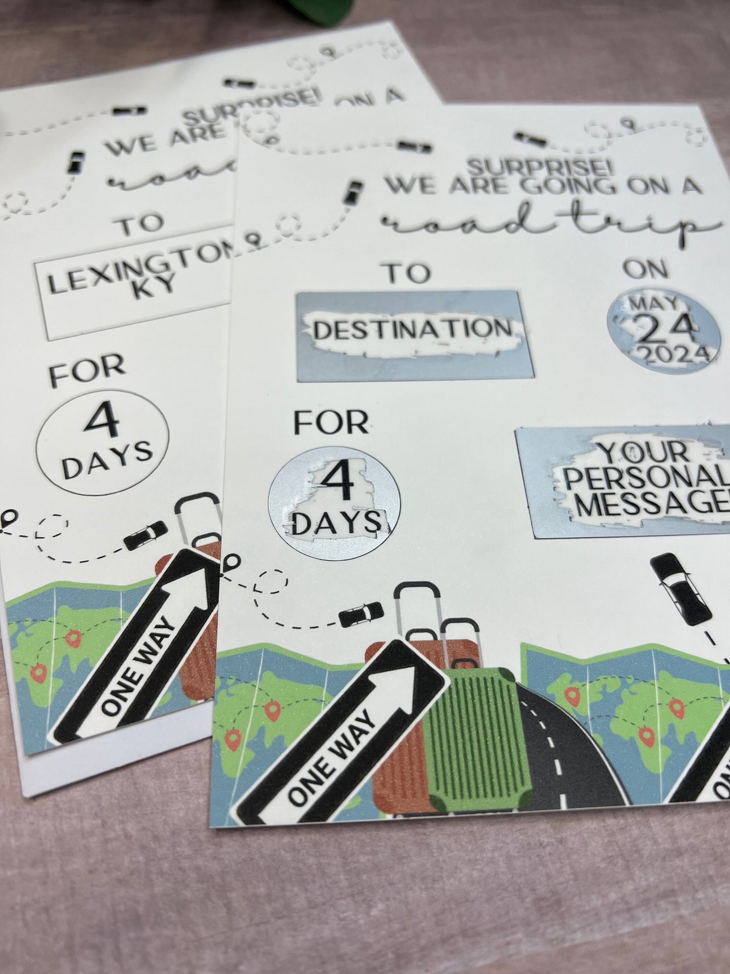 Road Trip Scratch Off Vacation Reveal--Secret Message-Vacation Reveal-Surprise Trip Ticket-Family Trip 2024-Trip Reveal Puzzle-Graduation