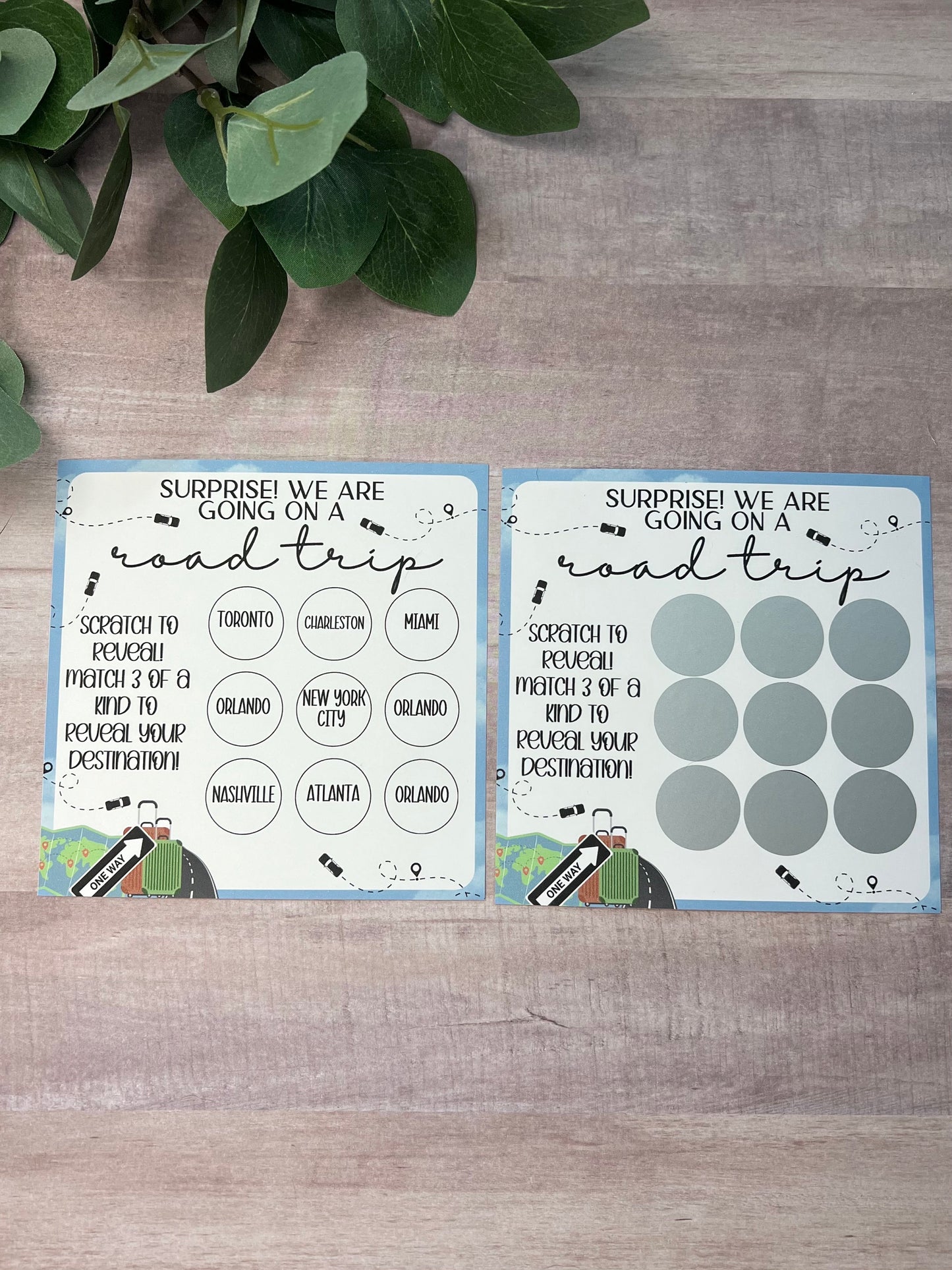 Road Trip Scratch and Match Vacation Reveal--Secret Message-Vacation Reveal-Surprise Trip Ticket-Family Trip 2023-Road Trip Reveal Puzzle