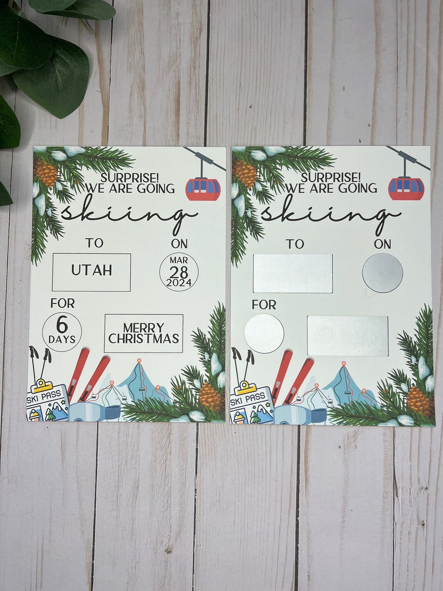 Ski Trip Scratch Off Vacation Reveal--Secret Message-Vacation Reveal-Surprise Trip Ticket-Family Trip 2024-Trip Reveal Puzzle-Spring Break