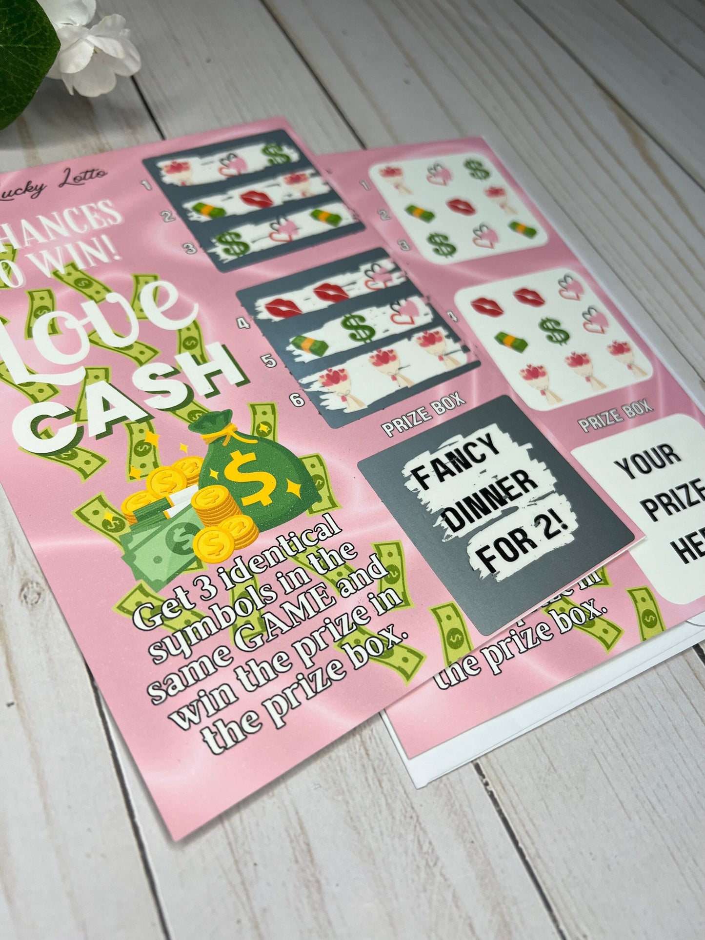 Love Scratch Ticket-- Valentine Scratch Card-Valentine Lottery Gag Gift-Love Day Vacation reveal-Scratch Off Card-Secret Message