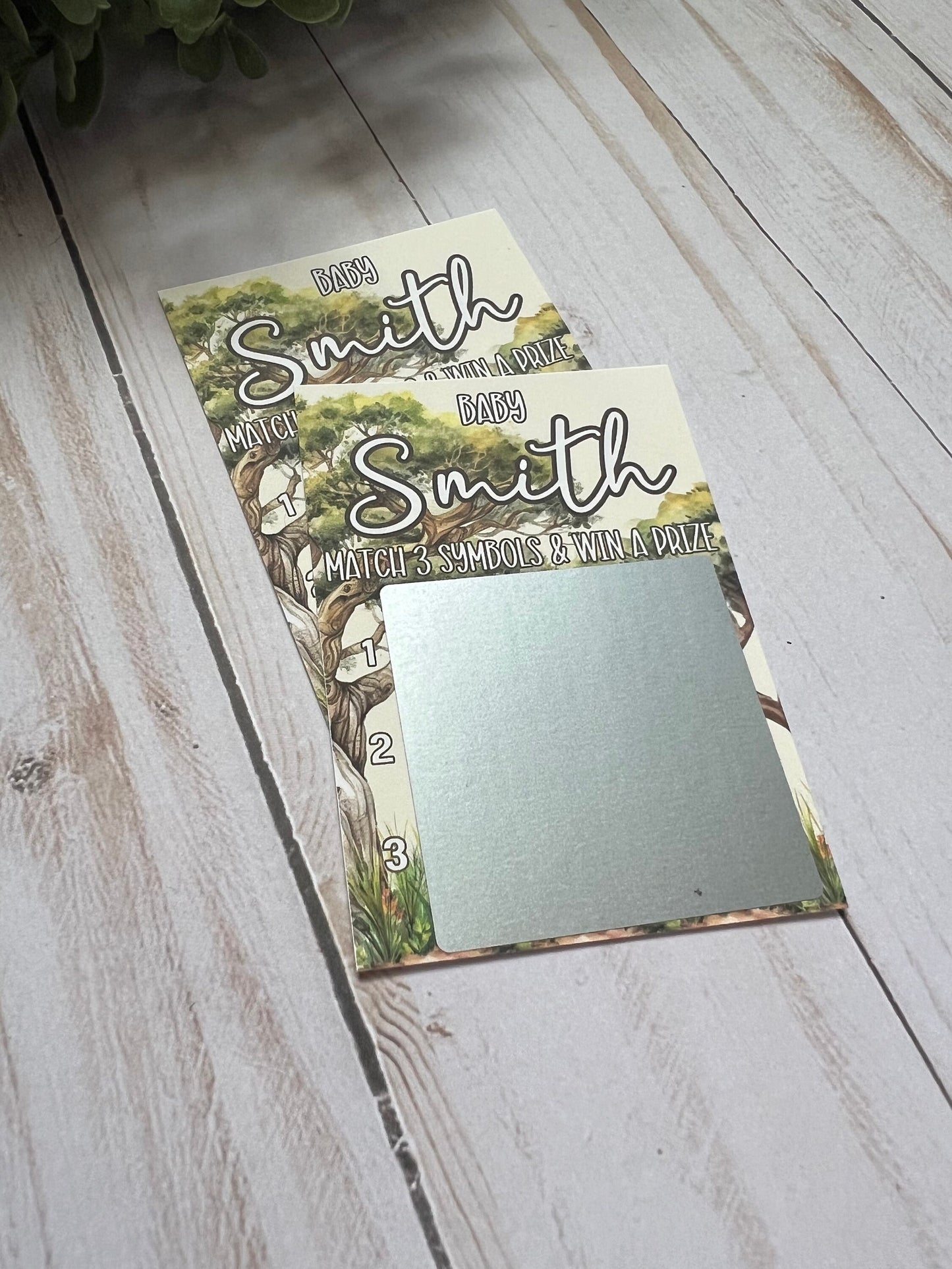 Safari Animal Baby Shower Scratch Game--Baby Lottery Game-Diaper Raffle Ticket-Custom Baby Game-Green Baby Shower Reveal- Scratch Off Game