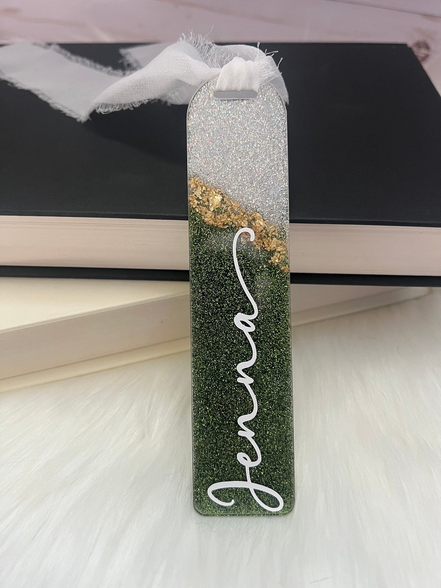 Custom Glitter and Foil Name Bookmark--Book Lover Gift-Personalized Bookmark-Glitter Acrylic Bookmark-Gift for Readers-Cute Bookmark Gift