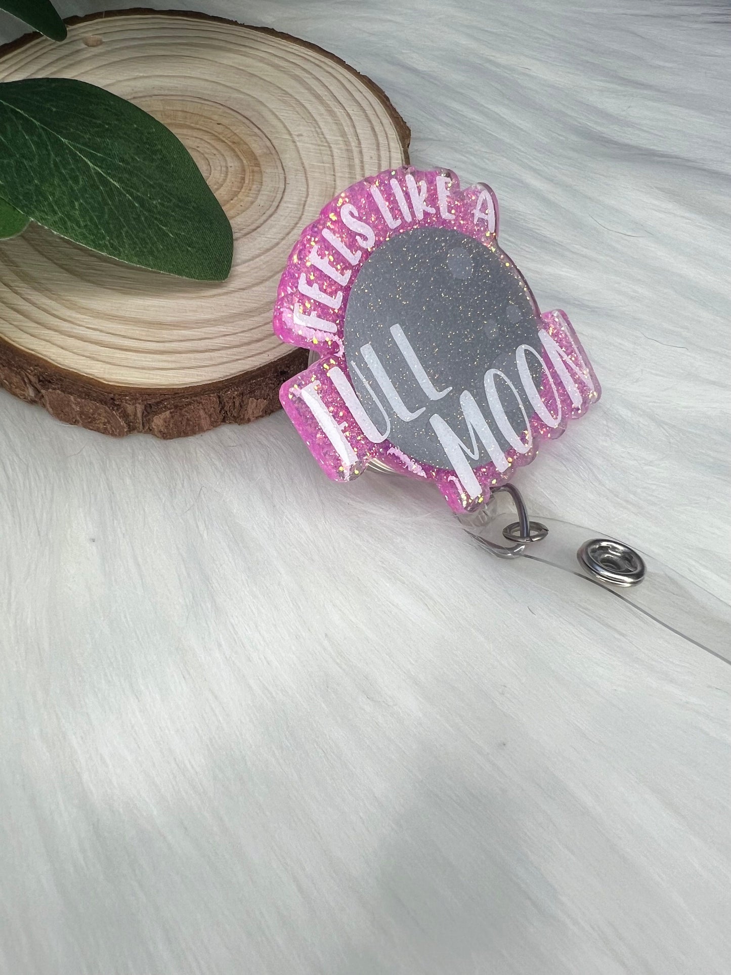 Full Moon Badge Reel--Funny Badge Reel-Adulting Badge Reel-Graduation Gift-Halloween Gift-Coworker Gift-Glitter Badge Reel-Nurse Badge Reel