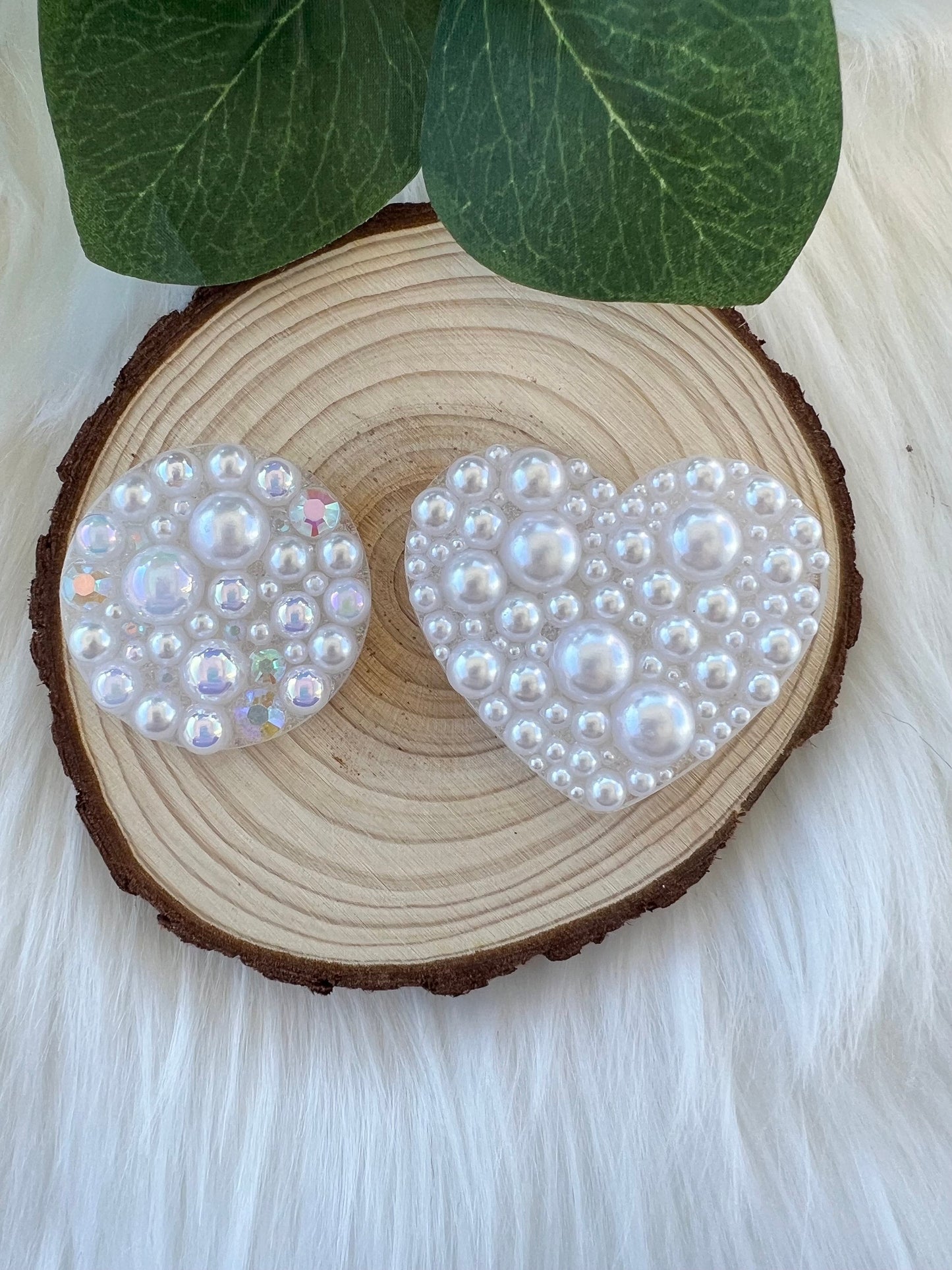 Blue Pearl Badge Reel--Heart Badge Reel-Pearl Badge Reel-Pearl Badge Holder-Badge Reel Cute-Glitter Badge Reel-Flashy Badge
