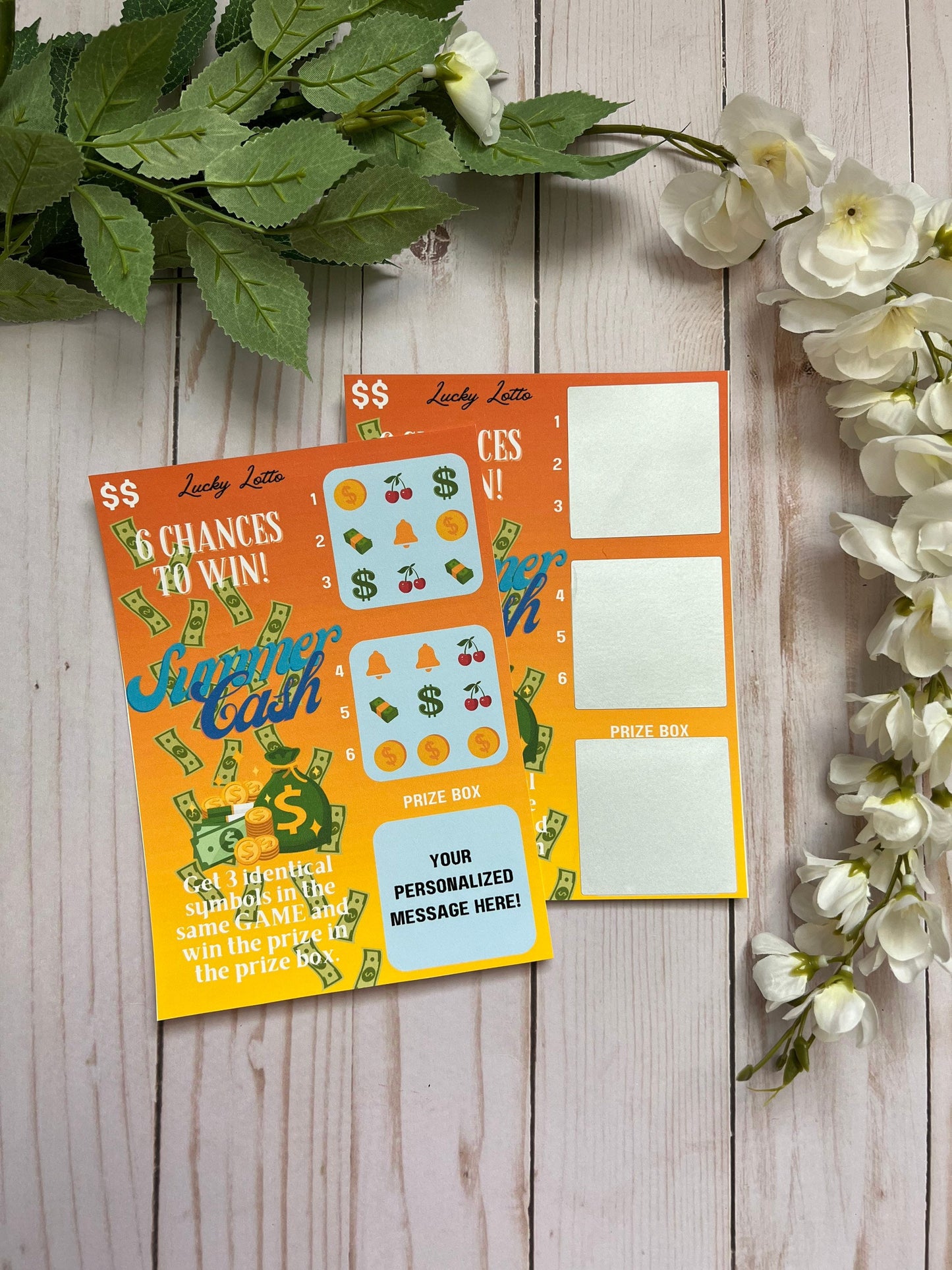 Summer Cash Scratch Ticket-- Scratch Card-Scratch Off Card-Secret Message-Baby Reveal Ideas-Secret Message Card-Surprise Trip Ticket