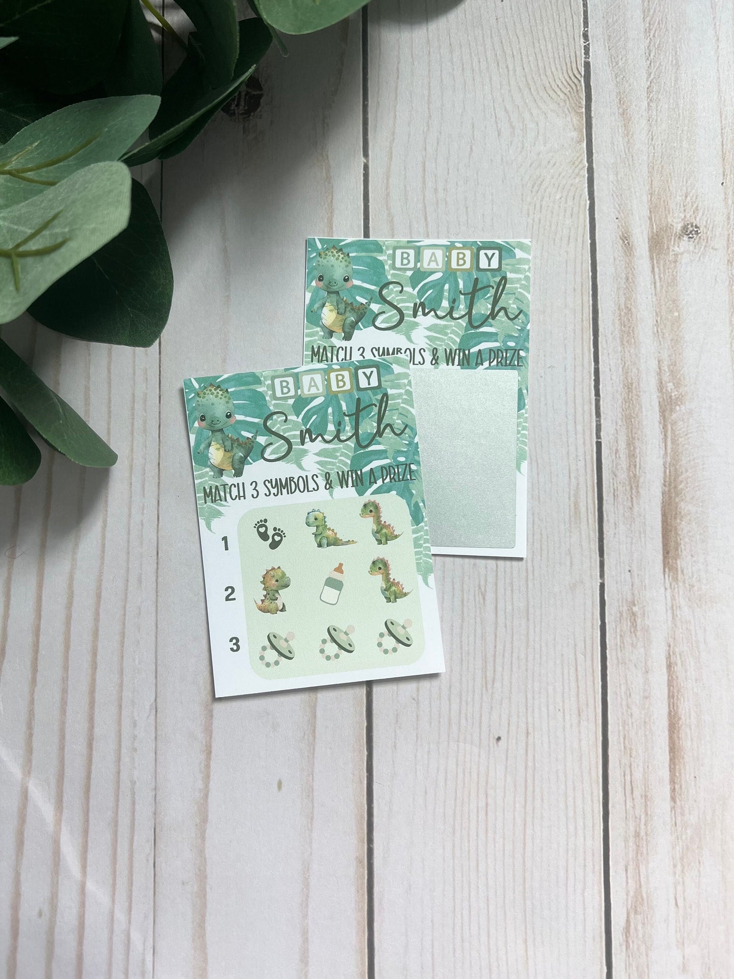 Boy Dinosaur Lotto Scratch Game--Baby Lottery Game-Diaper Raffle Ticket-Custom Baby Game-Baby Shower Reveal-Scratch Off Game-Scratch and Win