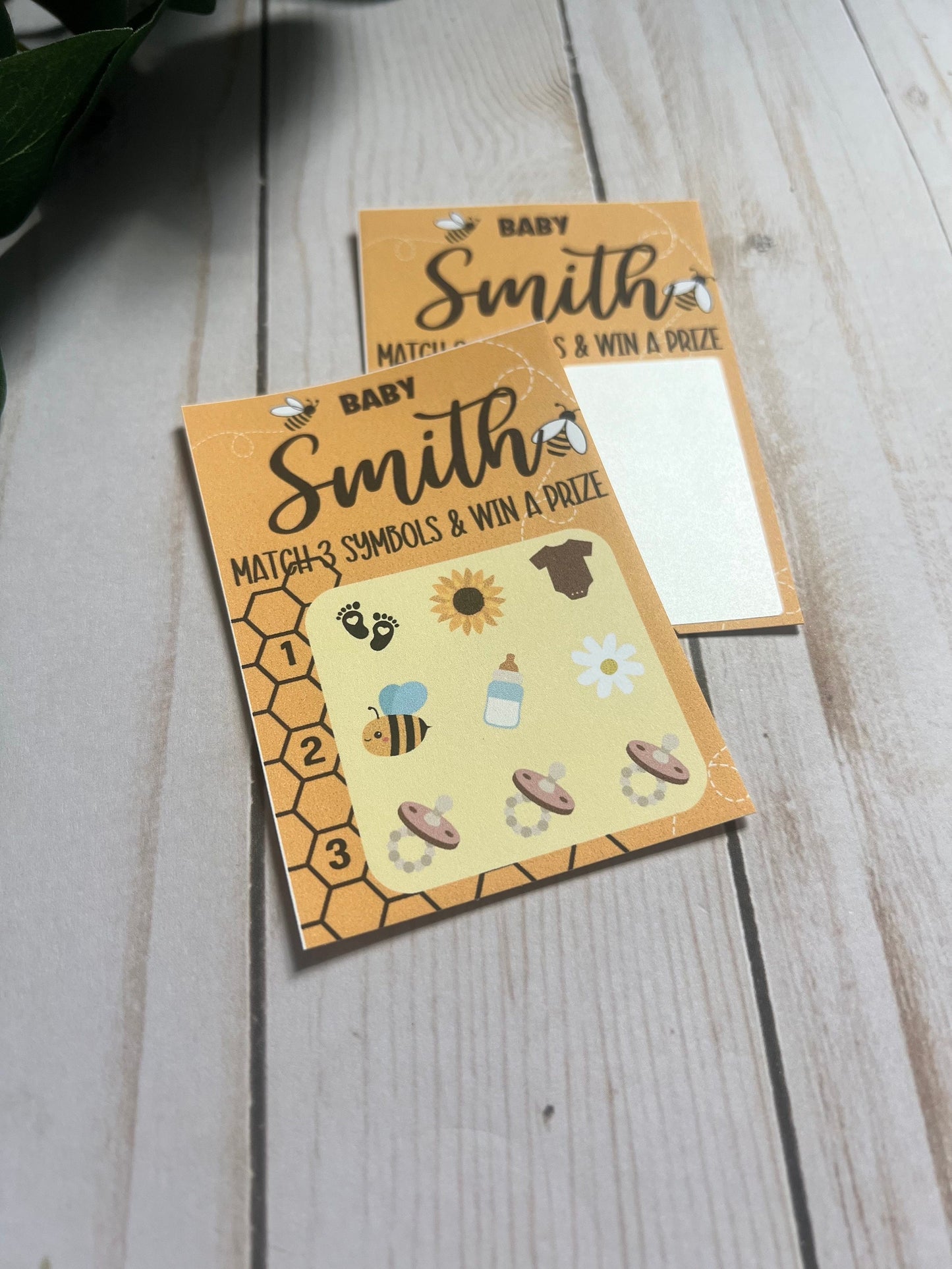 Bee Lotto Scratch Game--Baby Lottery Game-Diaper Raffle Ticket-Custom Baby Game-Baby Shower Reveal-Scratch Off Game-Scratch and Win