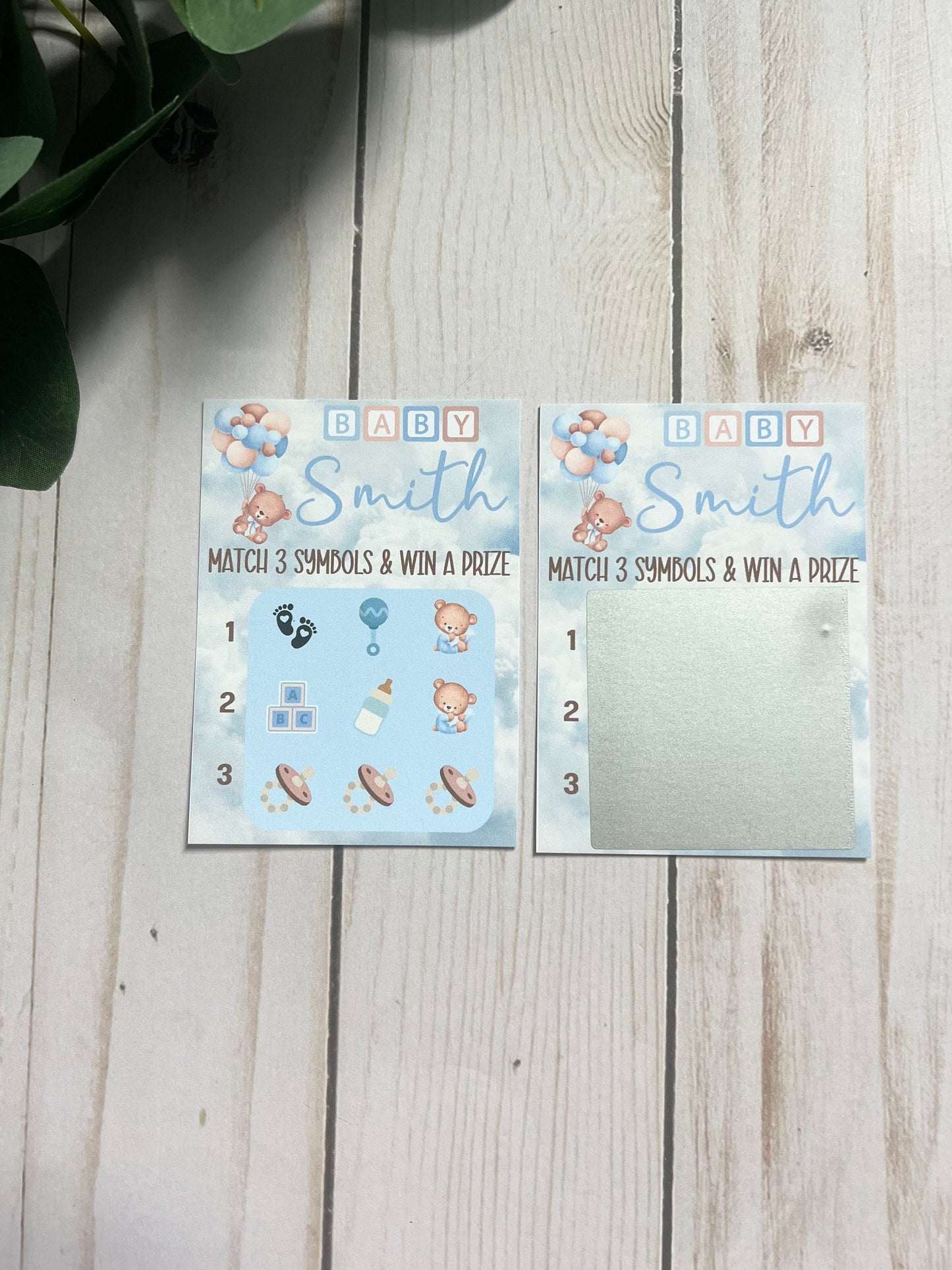 Boy Teddy Bear Scratch Game--Baby Lottery Game-Diaper Raffle Ticket-Custom Baby Game-Baby Shower Reveal-Scratch Off Game-Scratch and Win