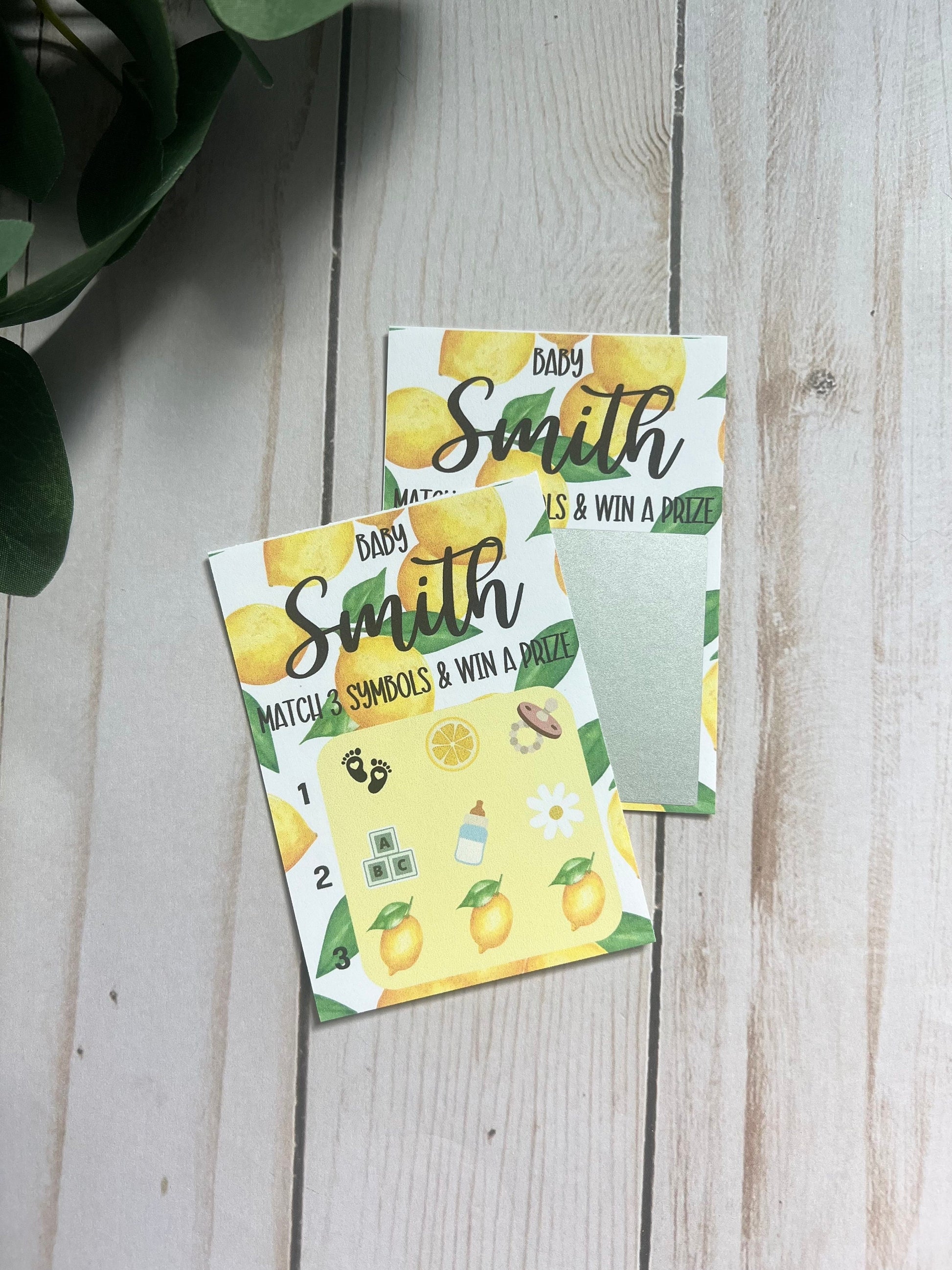 Lemon Lotto Scratch Game--Baby Lottery Game-Diaper Raffle Ticket-Custom Baby Game-Baby Shower Reveal-Scratch Off Game-Scratch and Win