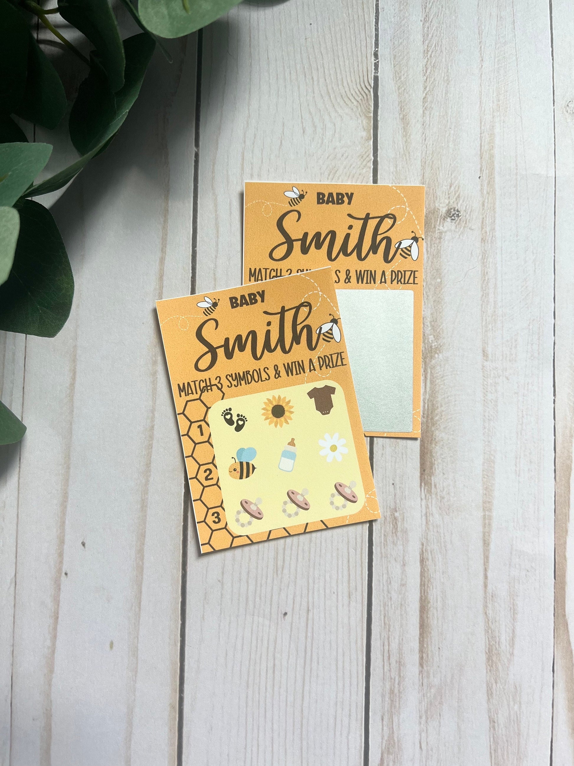 Bee Lotto Scratch Game--Baby Lottery Game-Diaper Raffle Ticket-Custom Baby Game-Baby Shower Reveal-Scratch Off Game-Scratch and Win