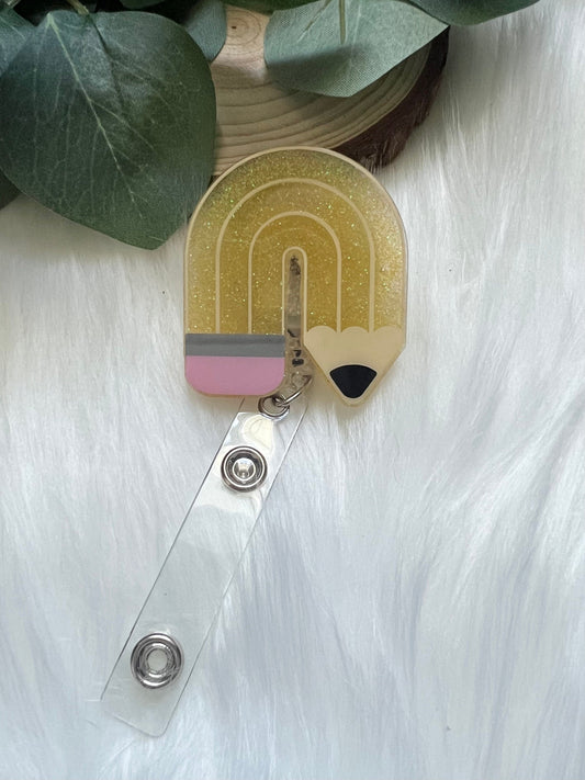 Teacher Rainbow Pencil Badge Reel-- Teacher Badge Reel-Teacher Appreciation-Teacher Badge Holder-First Year Teacher Gift-Back To School Gift