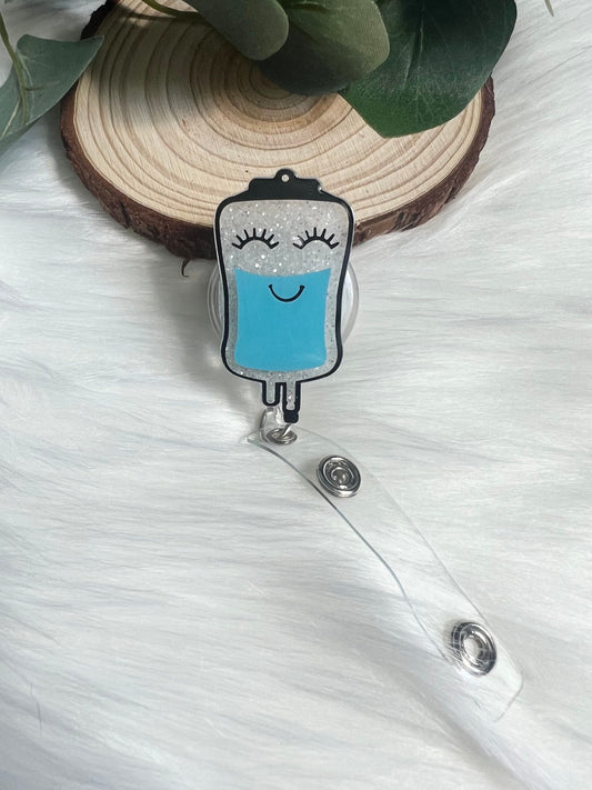 Smiling IV Badge Reel--Medical Badge Reel-Nursing Appreciation Gift-Stocking Stuffers-Funny Nurse Badge-Animated Badge-Nursing School Gift