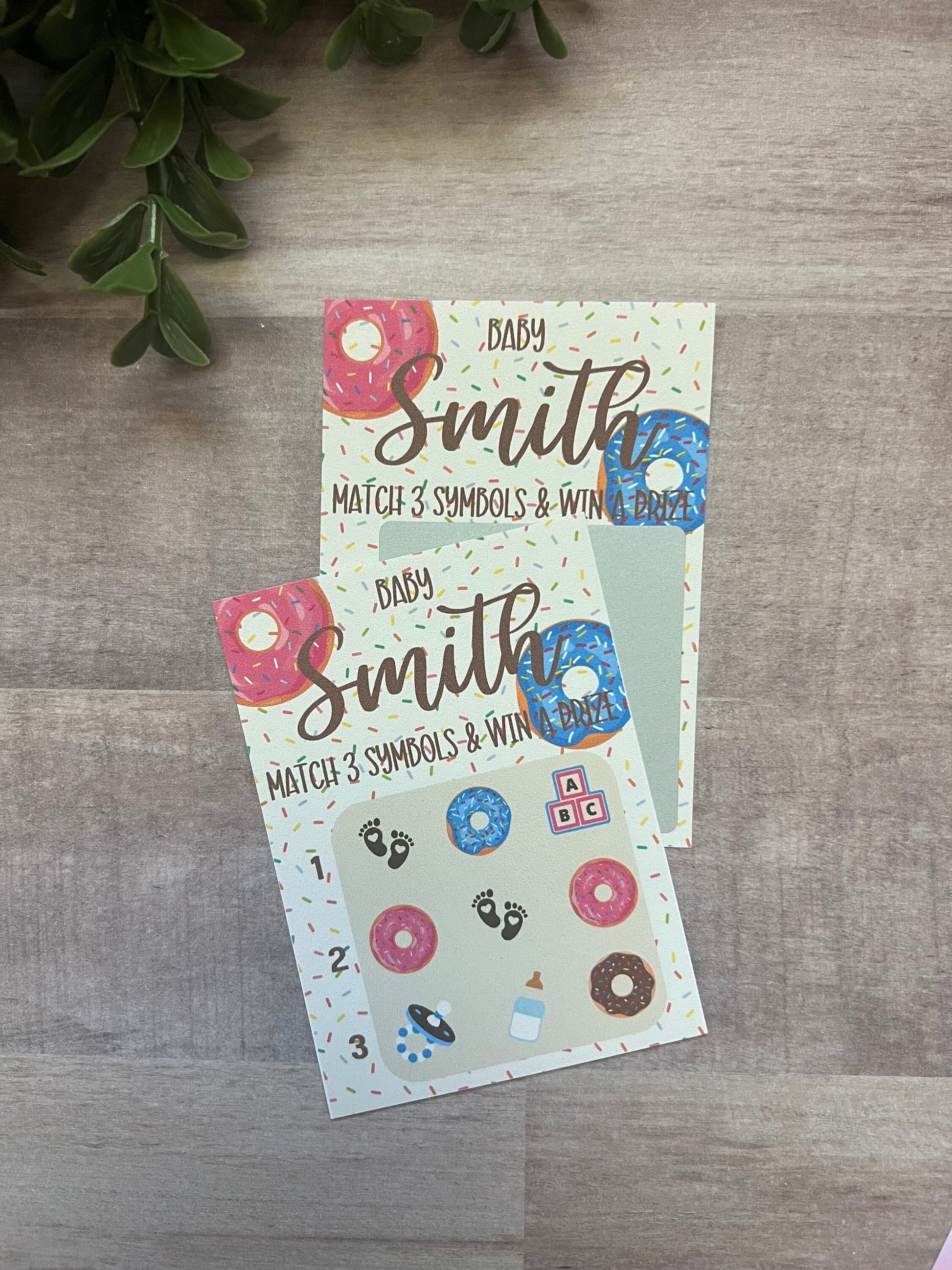 Donut Baby Lotto Scratch Game--Baby Lottery Game-Diaper Raffle Ticket-Custom Baby Game-Baby Shower Reveal-Baby Gender Reveal Party Game