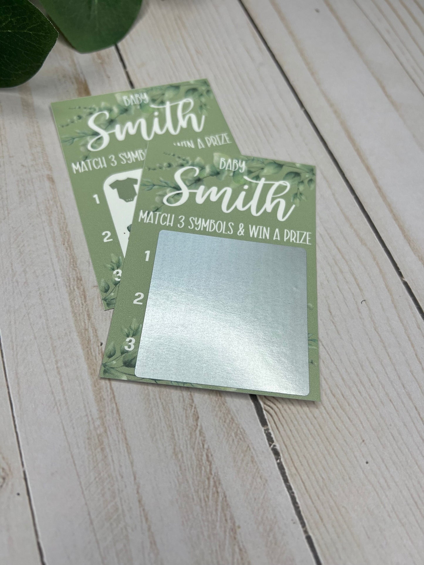 Greenery Baby Lotto Scratch Game--Custom Baby Lottery Game-Diaper Raffle Ticket-Baby Shower Reveal-Sage Baby Shower-Eucalyptus Baby Shower