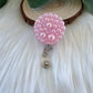 Pink Pearl Badge Reel--Heart Badge Reel-Pearl Badge Reel-Pearl Badge Holder-Badge Reel Cute-Glitter Badge Reel-Flashy Badge